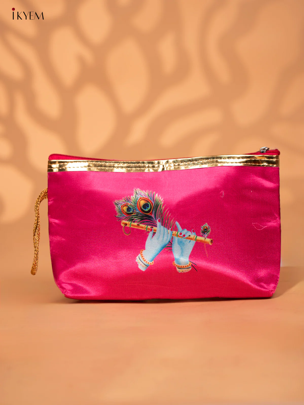Digital Printed Krishna Flute Purse with Zipper - KC28125 - Image 9