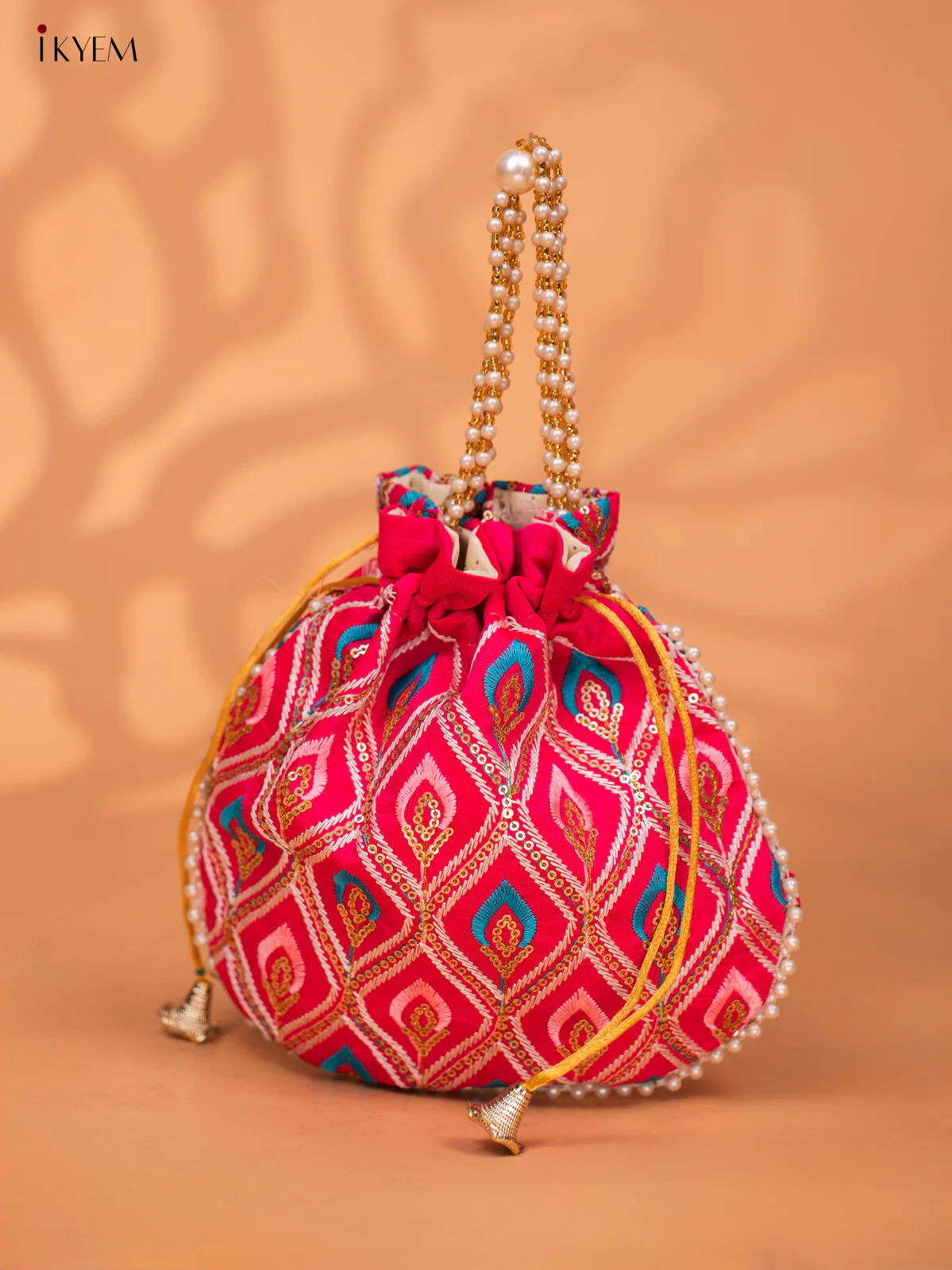 Multicolour Designer Embroidered Potli Bag - KC28114 - Image 3