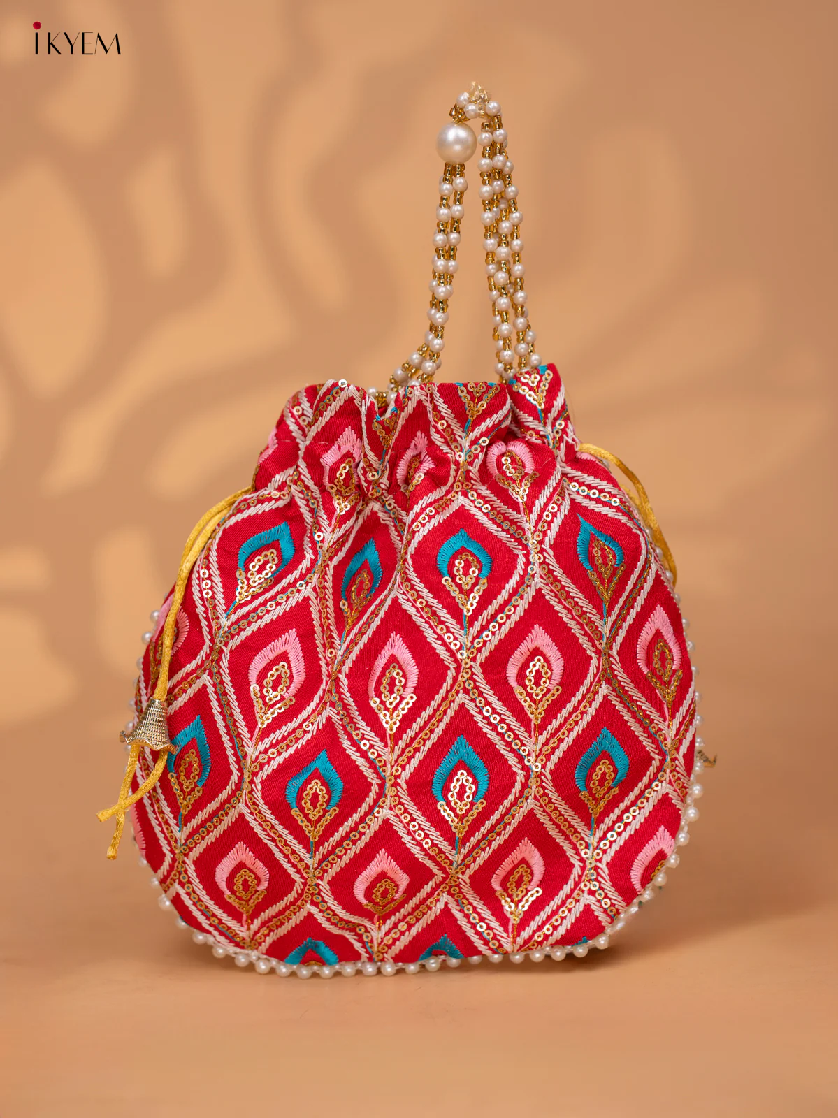 Multicolour Designer Embroidered Potli Bag - KC28114 - Image 4