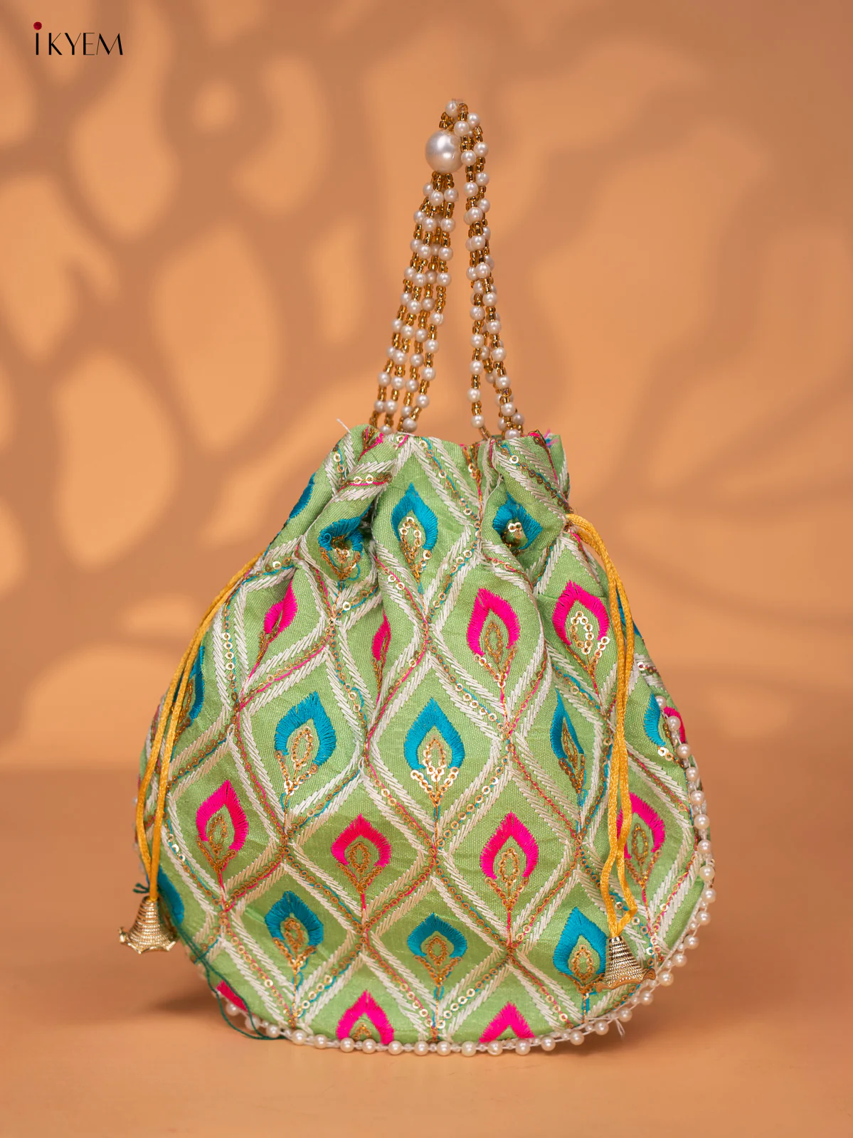 Multicolour Designer Embroidered Potli Bag - KC28114 - Image 5