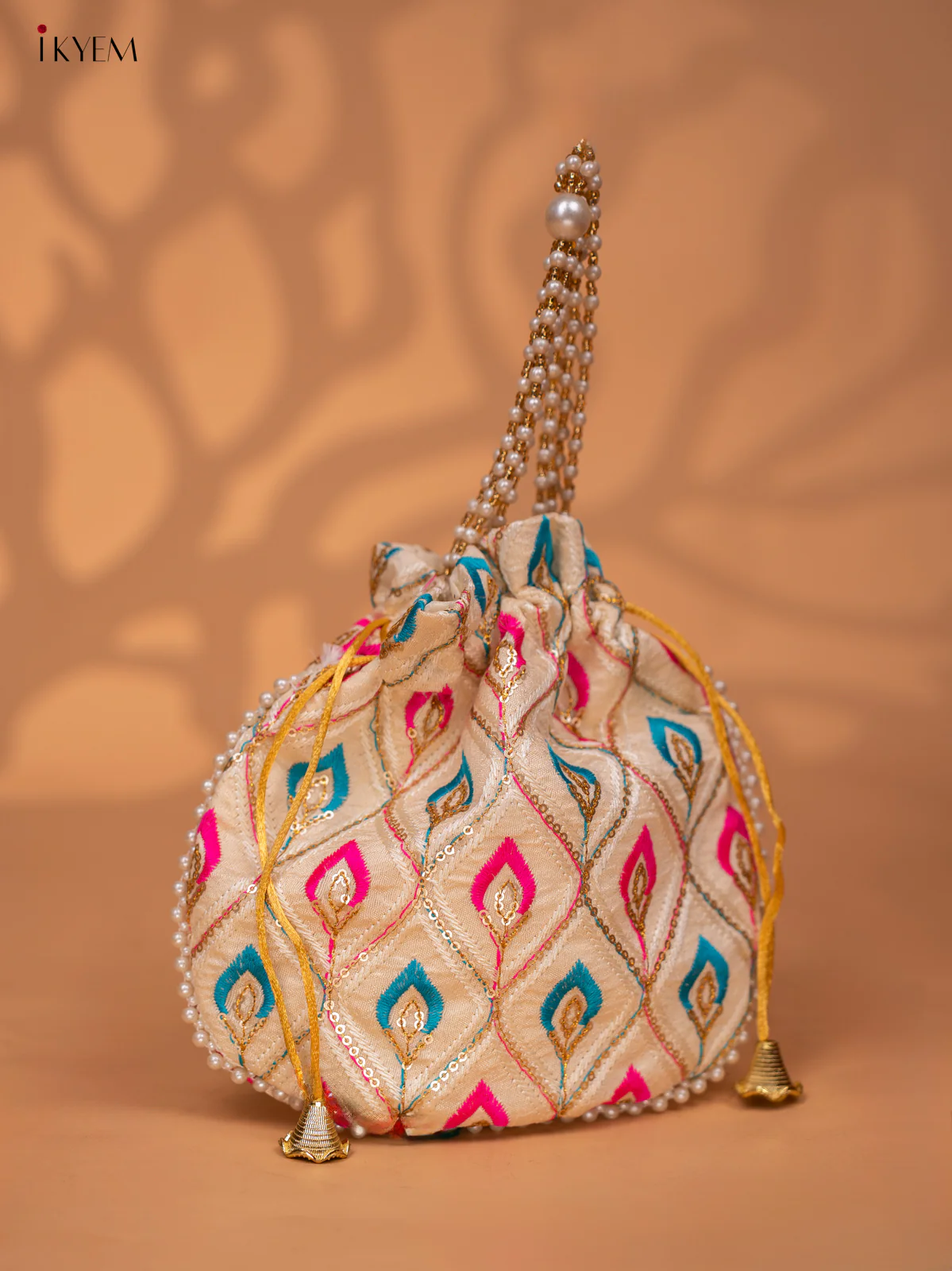 Multicolour Designer Embroidered Potli Bag - KC28114 - Image 6