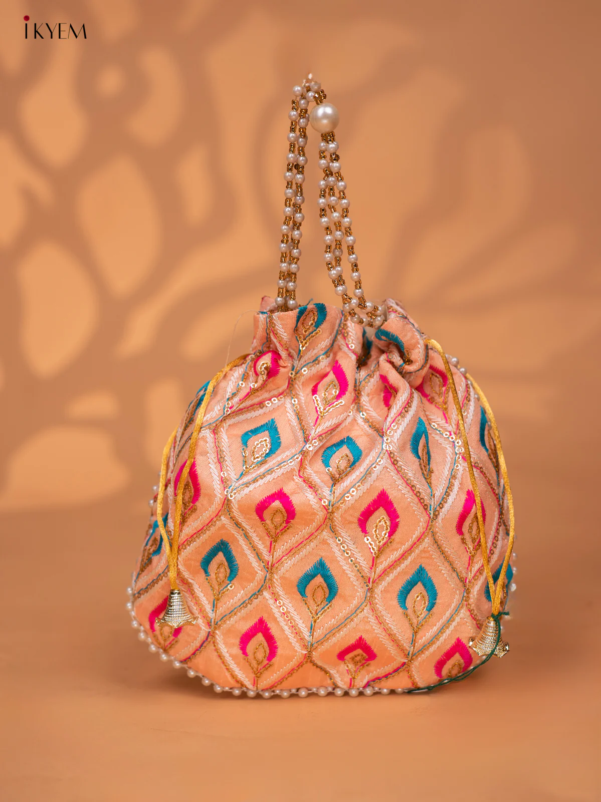 Multicolour Designer Embroidered Potli Bag - KC28114 - Image 7