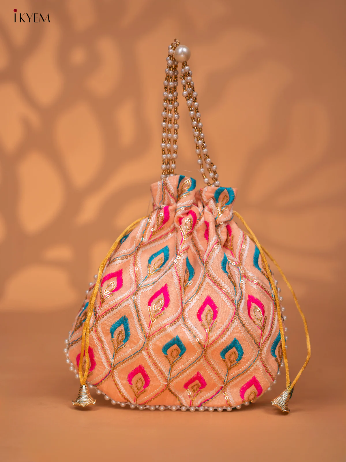 Multicolour Designer Embroidered Potli Bag - KC28114 - Image 9
