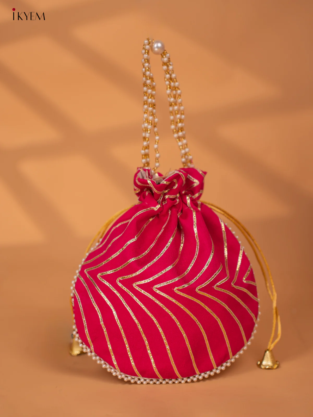 Assorted Raw Silk Embroidered Potli Bags - KC28117 - Image 2