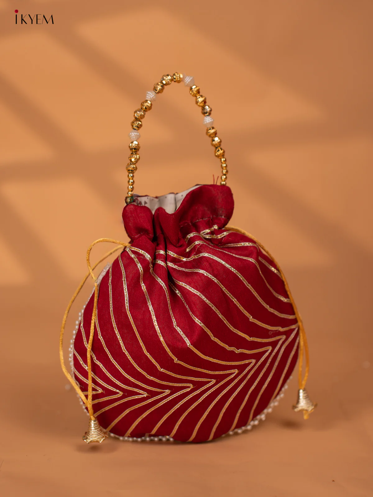 Assorted Raw Silk Embroidered Potli Bags - KC28117 - Image 5