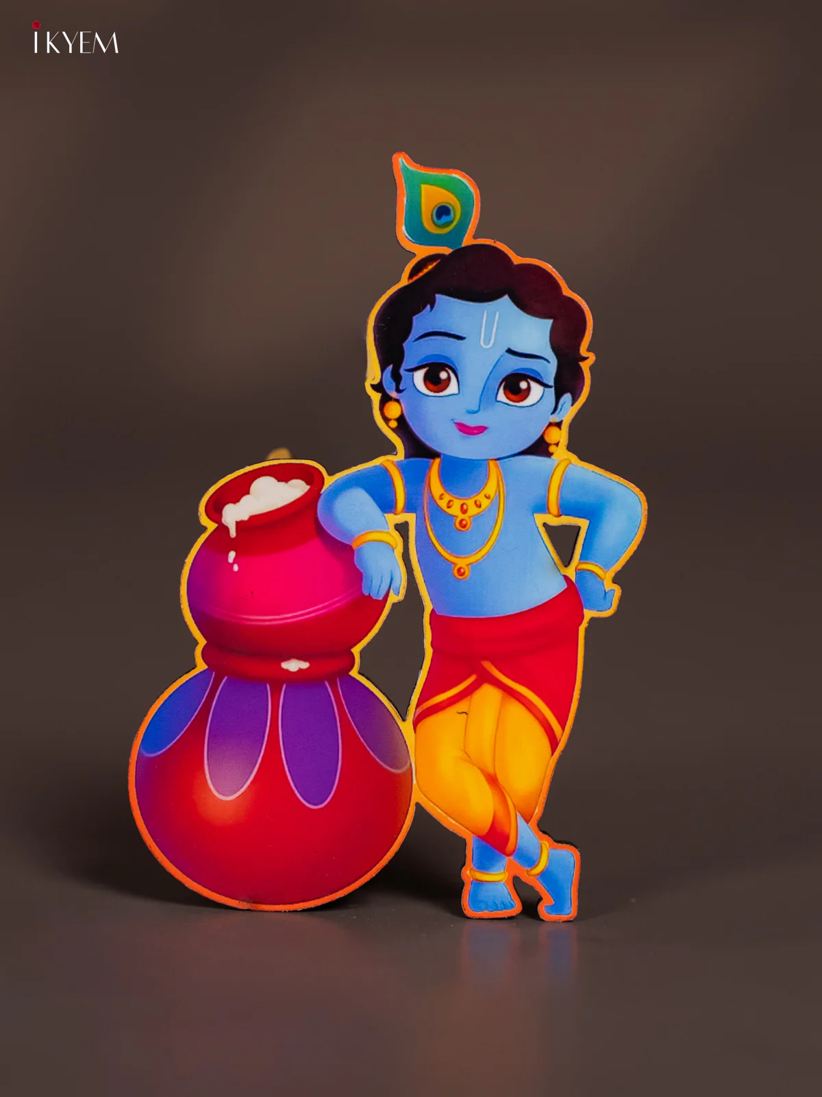 Baby Krishna With Butter Pot Printed Fridge Magnets - KI08114