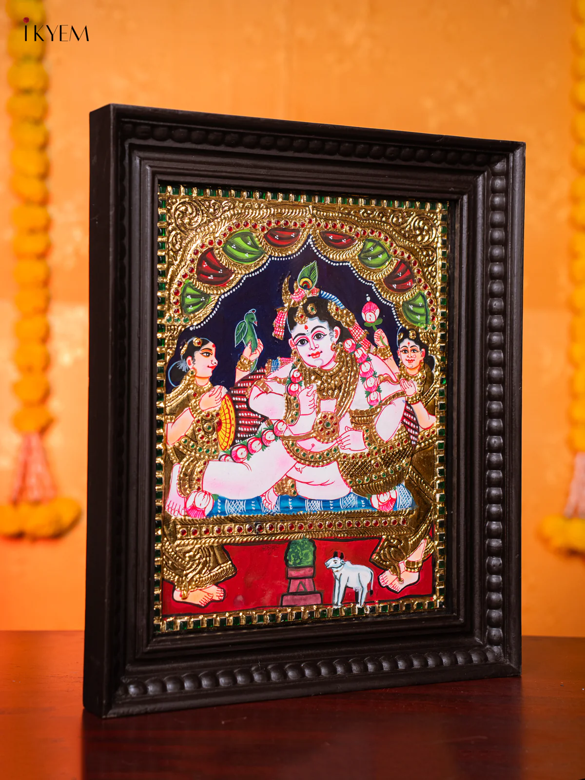 Divine Baby Krishna With Butter Pot Tanjore painting (18*15 Inches) - KJ03228 - Image 4