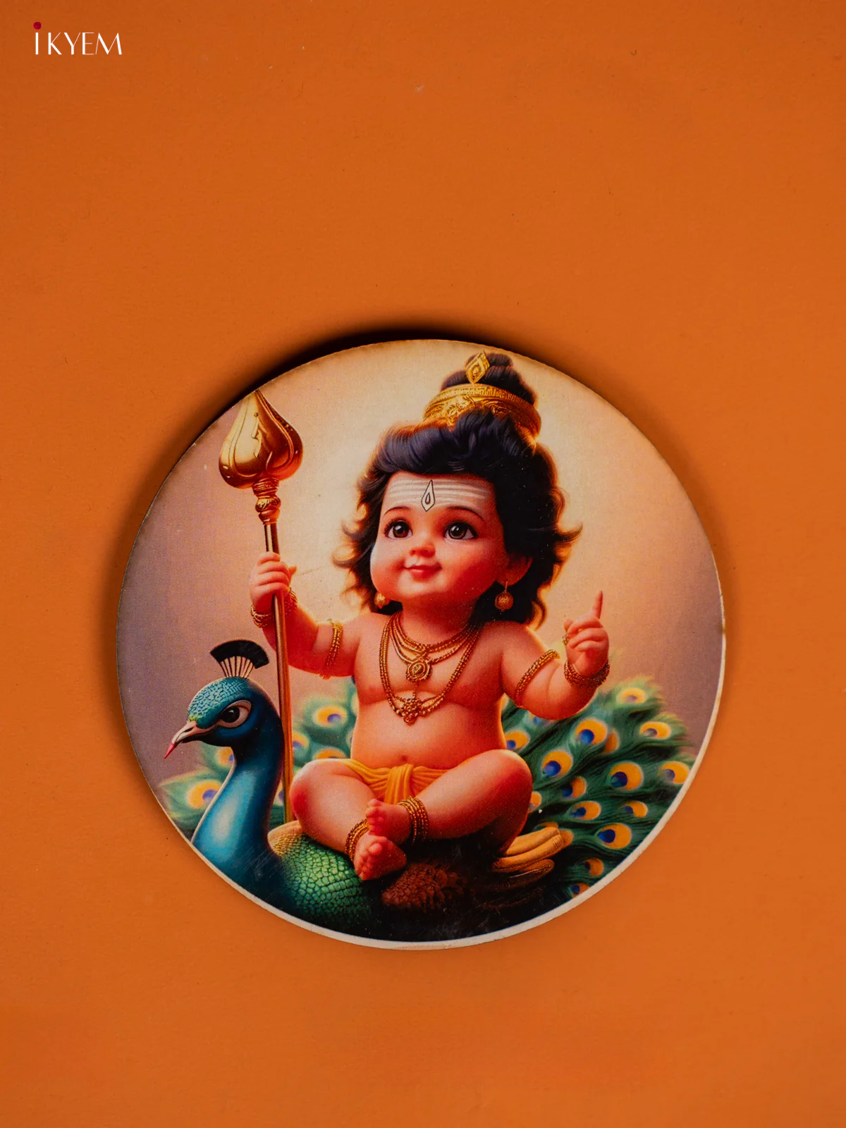 Round Baby Murugan Photo Printed Fridge Magnets - KF28127