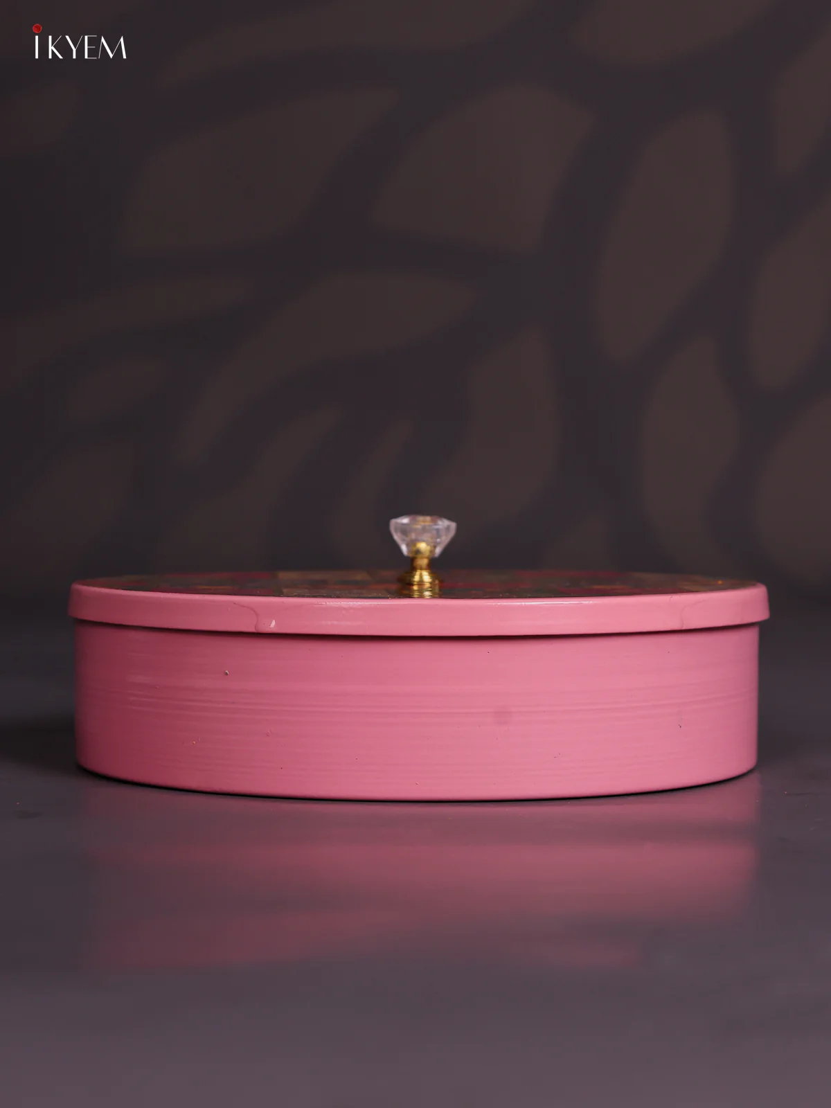 Elegant Metal Masala Storage Box - Baby Pink - 8 Inch - KJ30123 - Image 4