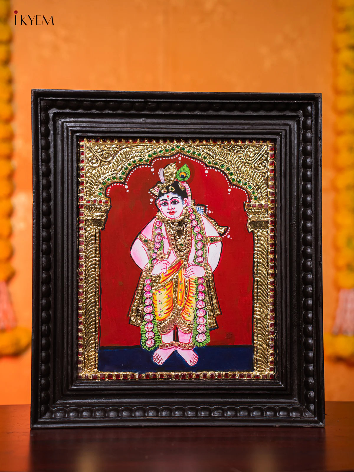 Lord Krishna Tanjore painting - (15x13) Inch - KJ03191