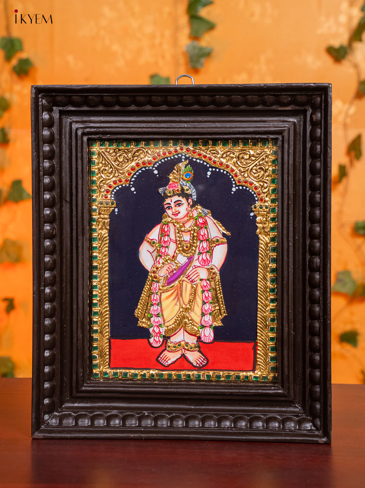 Vibrant Bal Krishna Tanjore painting (13x11 Inches) - KH26151