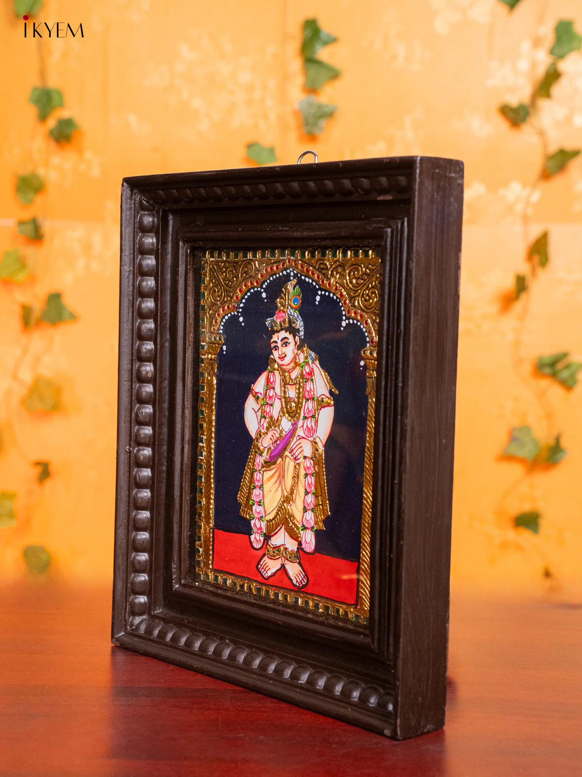 Vibrant Bal Krishna Tanjore painting (13x11 Inches) - KH26151 - Image 4