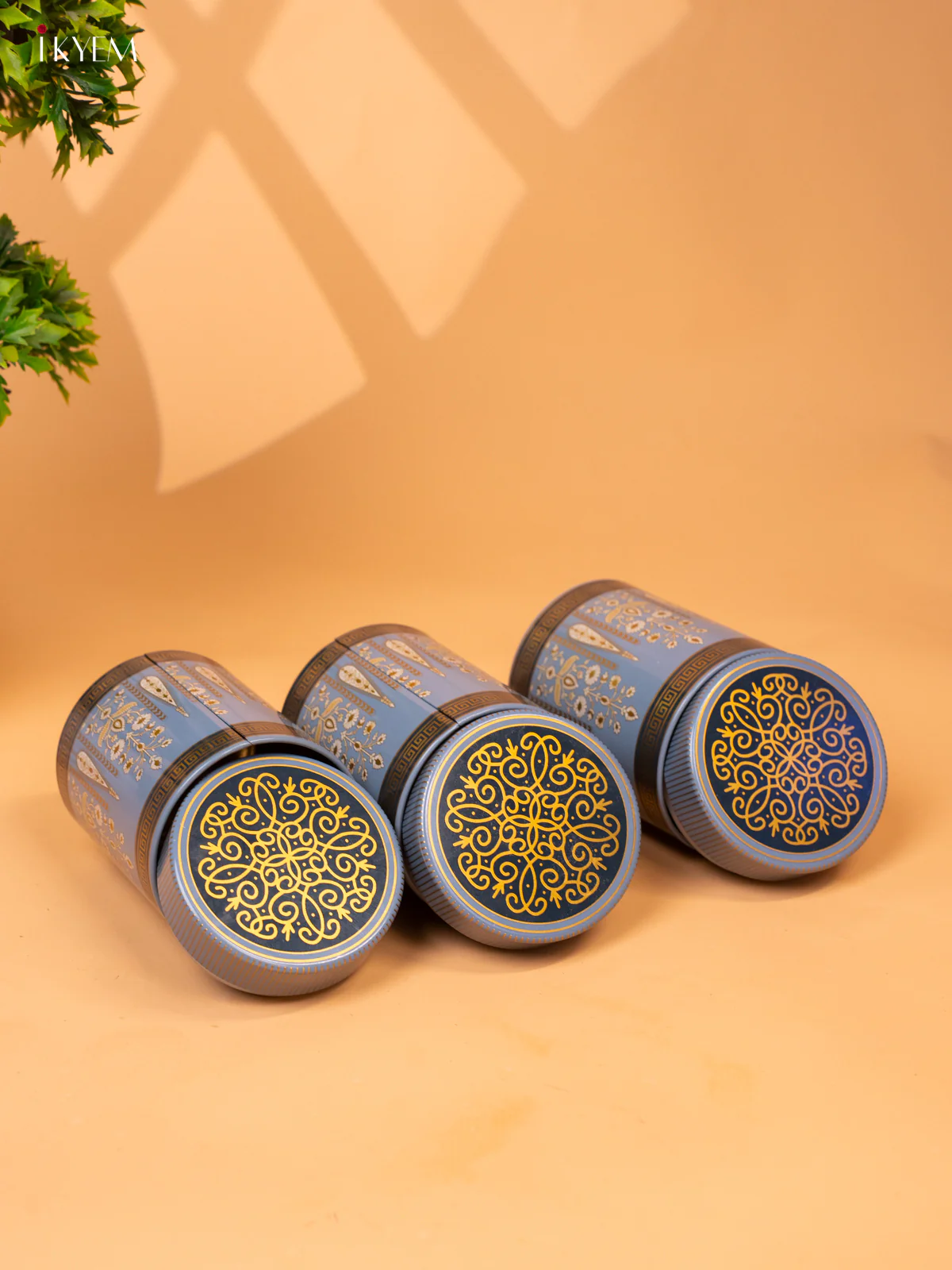 Blue Digital Printed Dry Fruit Hamper Box with 3 Small Jars - KB27132 - Image 6