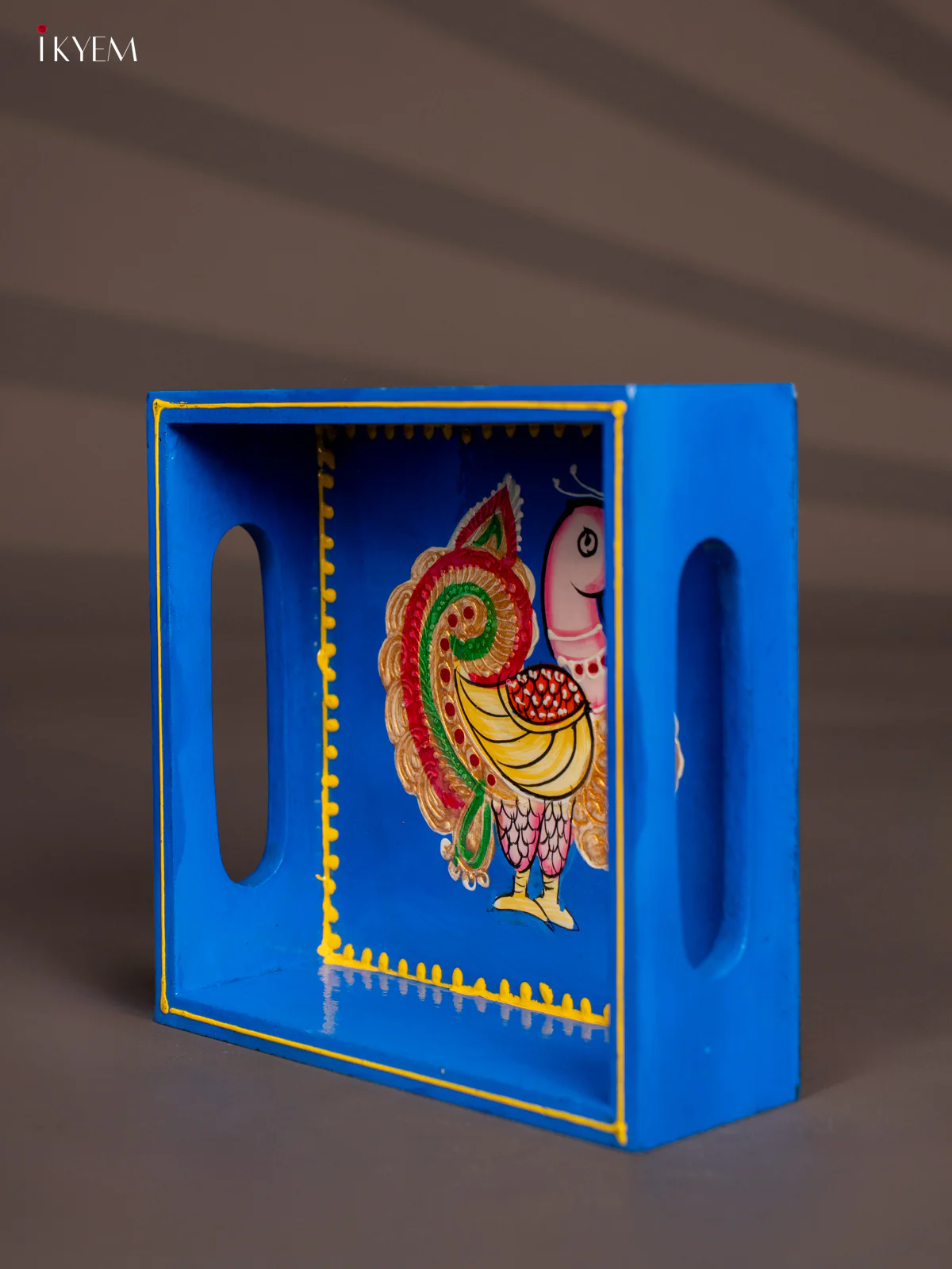 Exotic Wooden Hand painted Blue Tray With Annapakshi - KH08116 - Image 3
