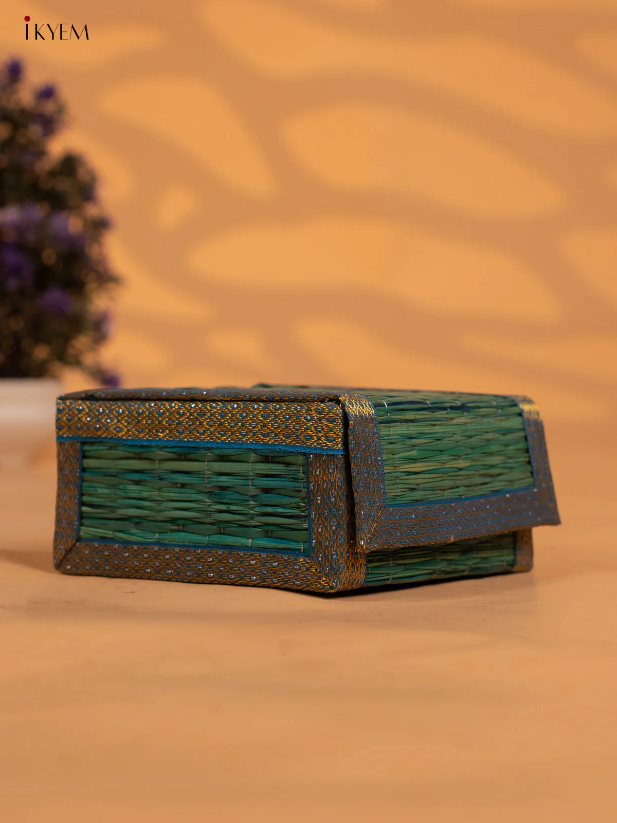 Blue Decorative Foldable Korai Trinket Box - KB17153