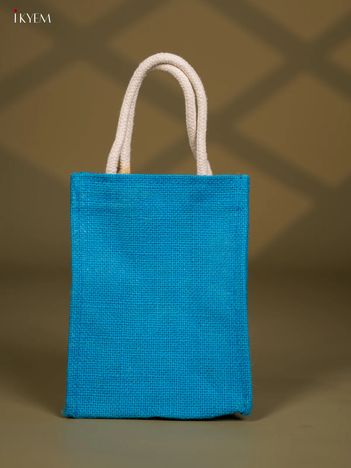 Cute Krishna Printed Blue Jute Bag - 8 Inch - KG08119 - Image 4
