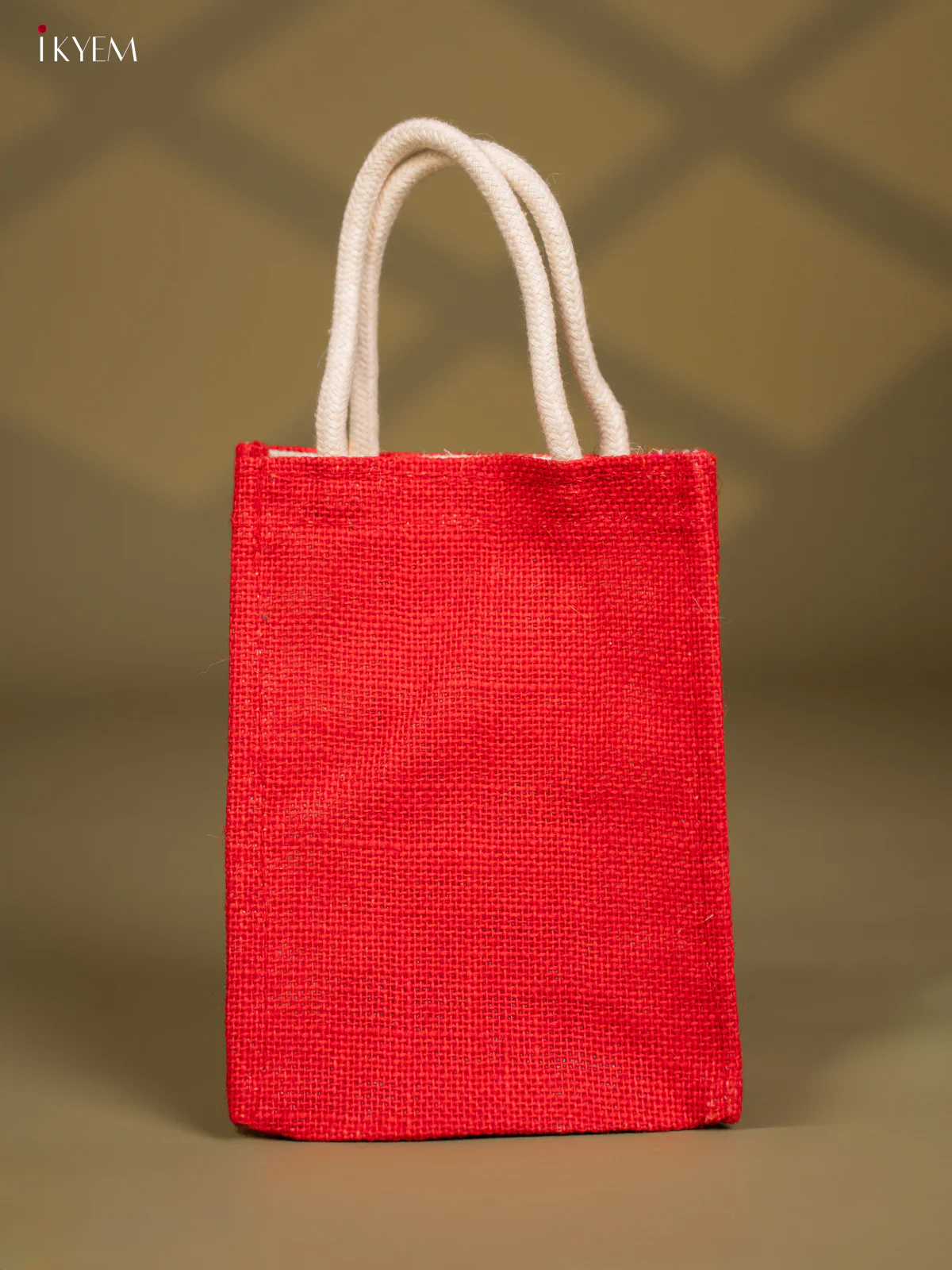 Divine Red Jute Bags With Ganapathy Print - 8 Inch - KG08123 - Image 4