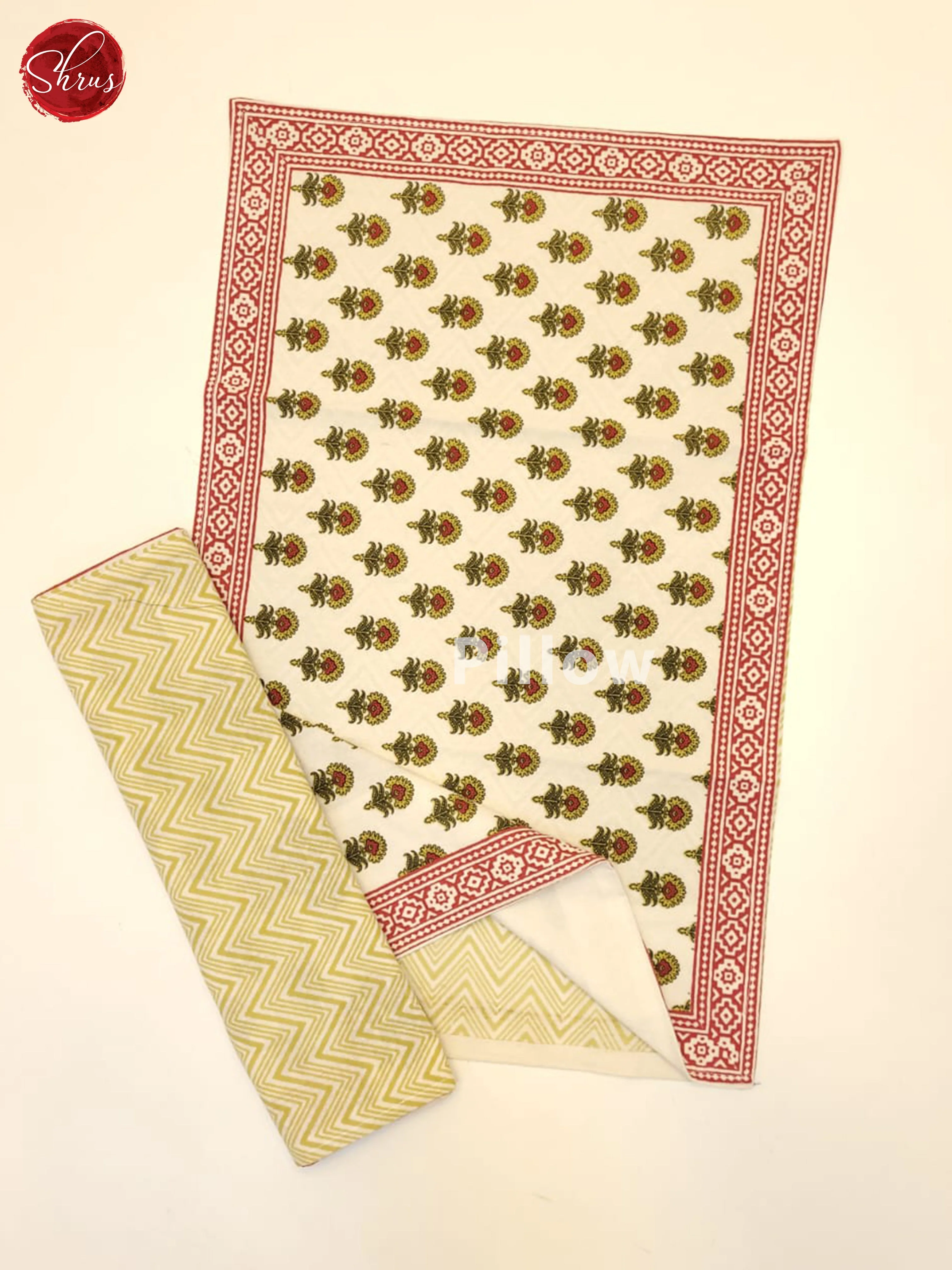 Cream & Red - Jaipur Block Printed Double Bed Spread - Image 3