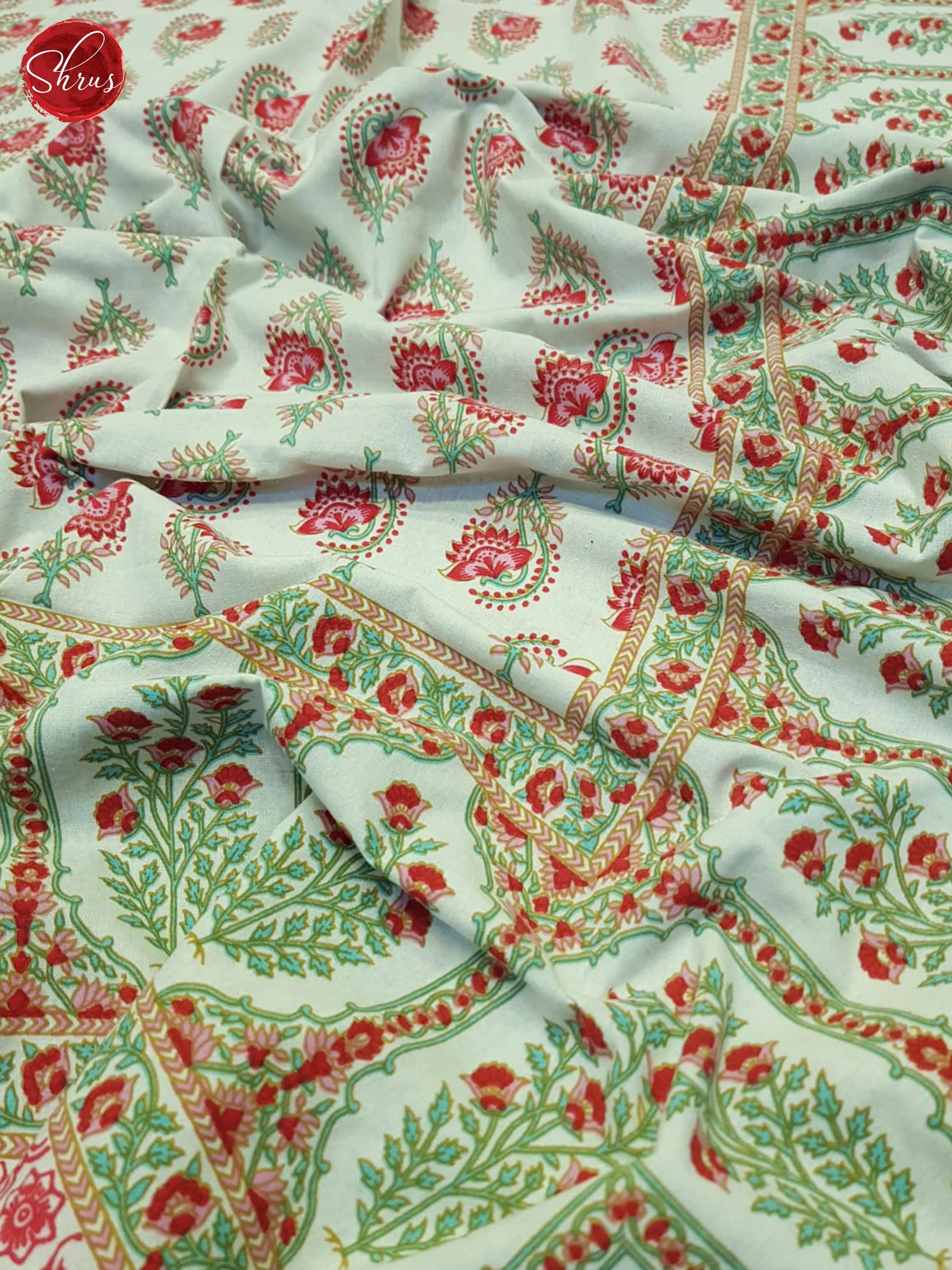 Green And Pink- Jaipuri Block Printed Cotton Double Bed Spread