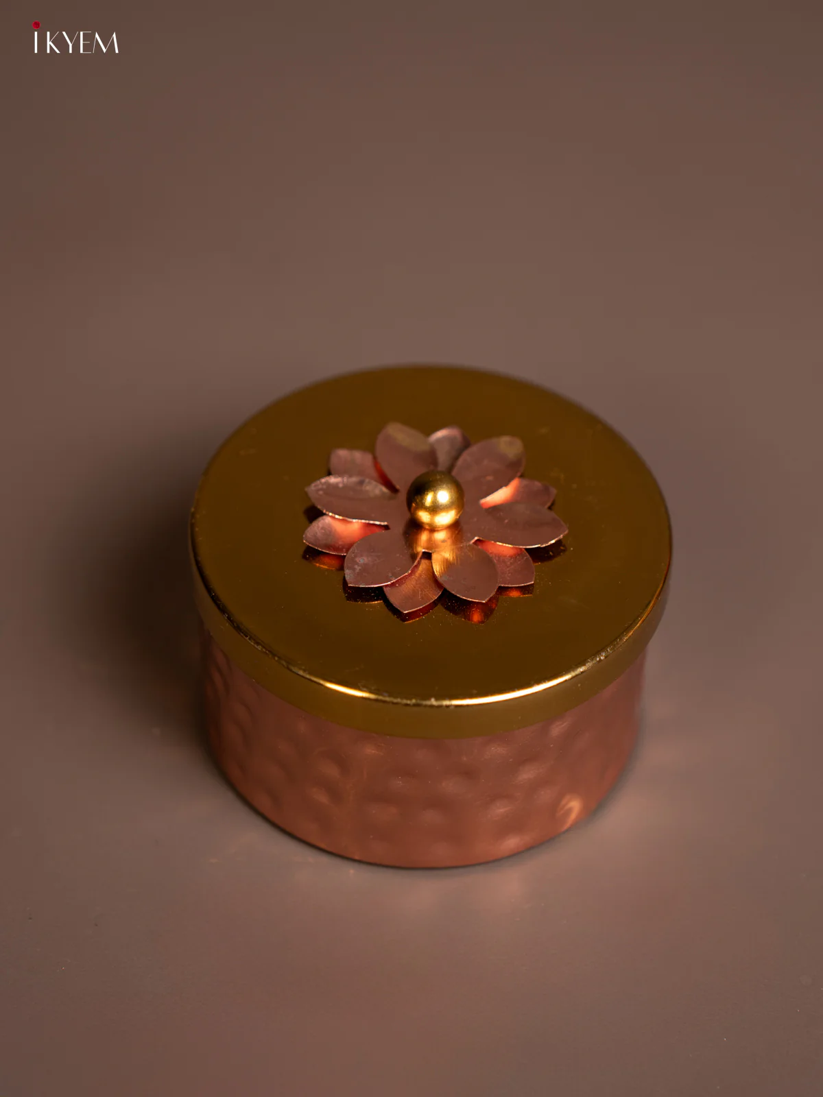 Copper & Brass plated Dry Fruit Box - KE14132