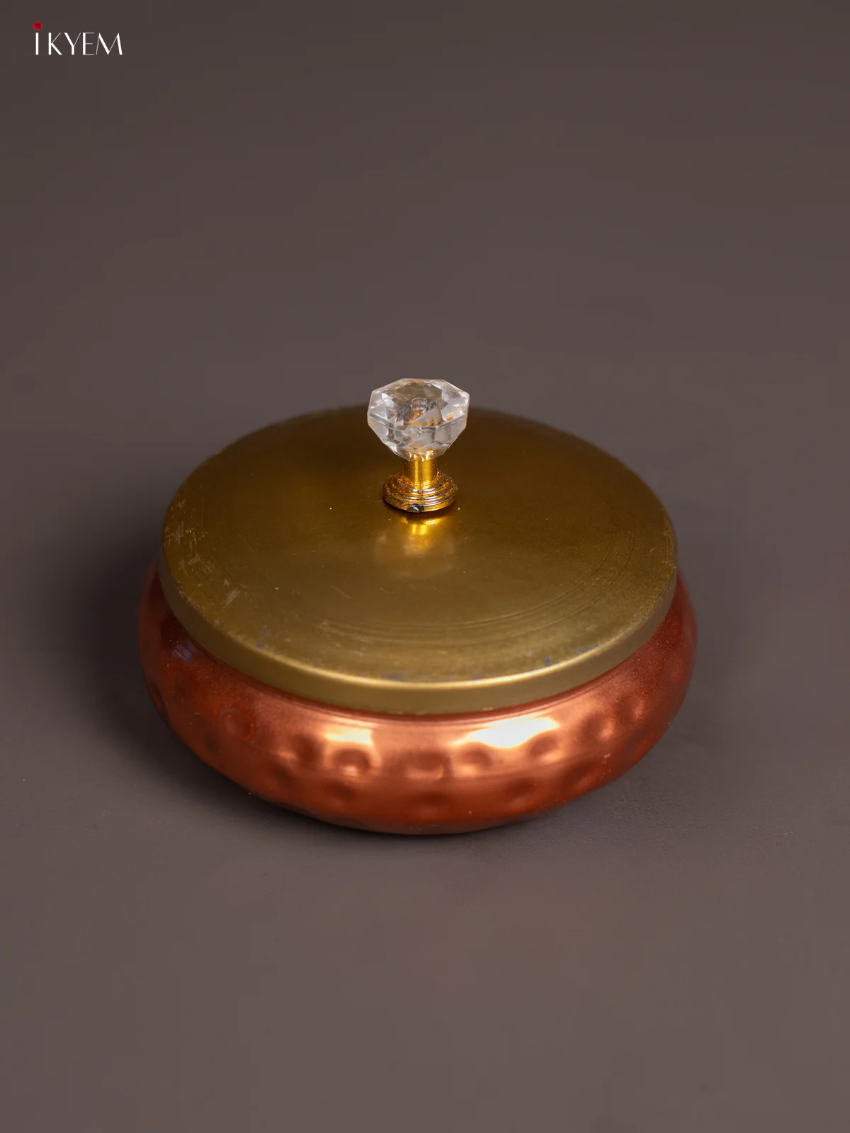 Timeless Copper Coated Metal Dry Fruits Jar With Lid - KI09172