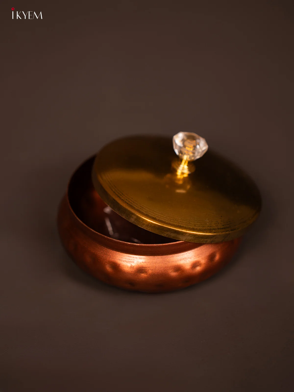 Unique Copper Coated Round Dry Fruit Jar with Golden Lid - KG25194 - Image 3