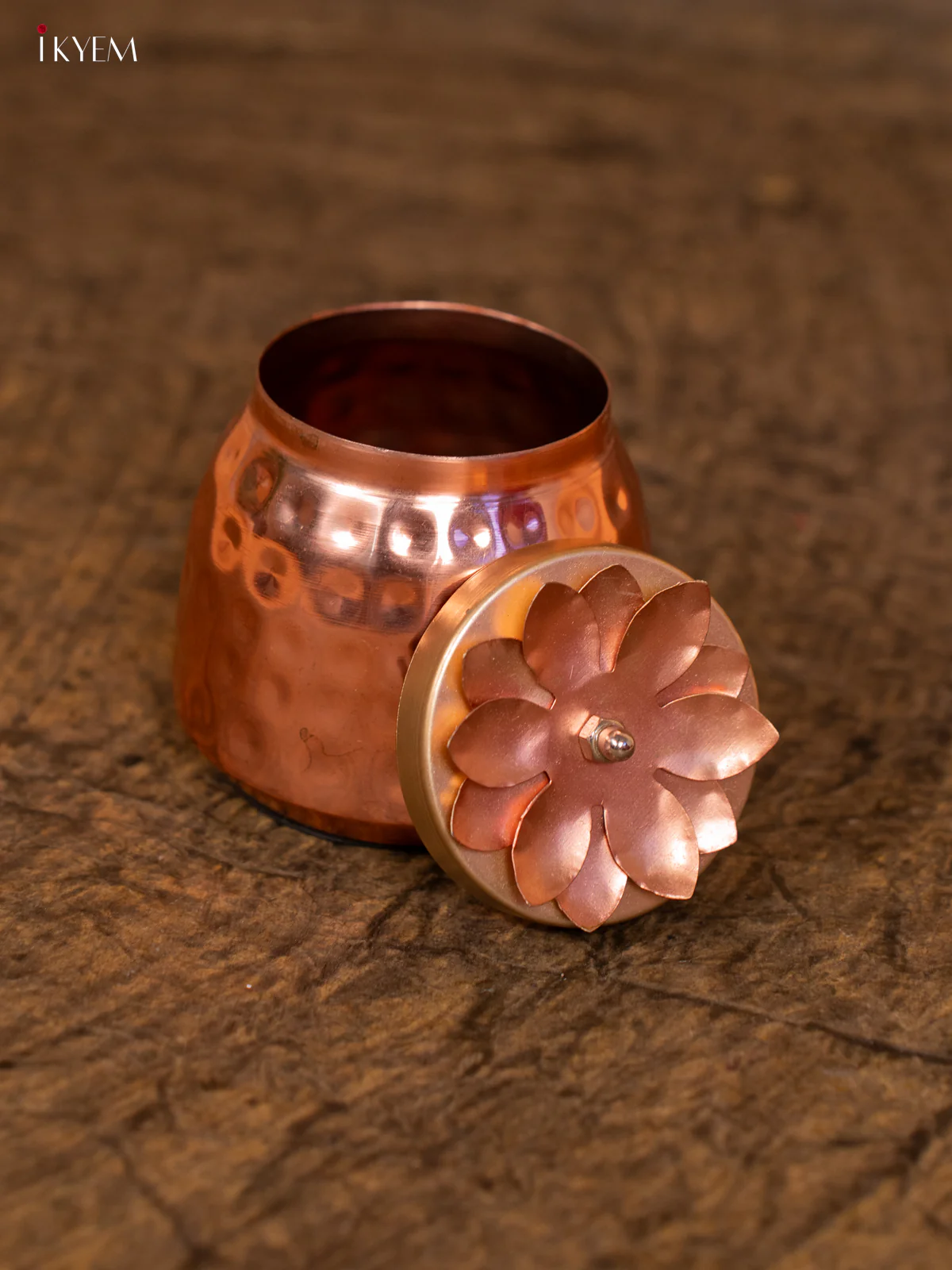 Copper Dry Fruit Jar with Floral Embossed Lid - KC12124 - Image 3