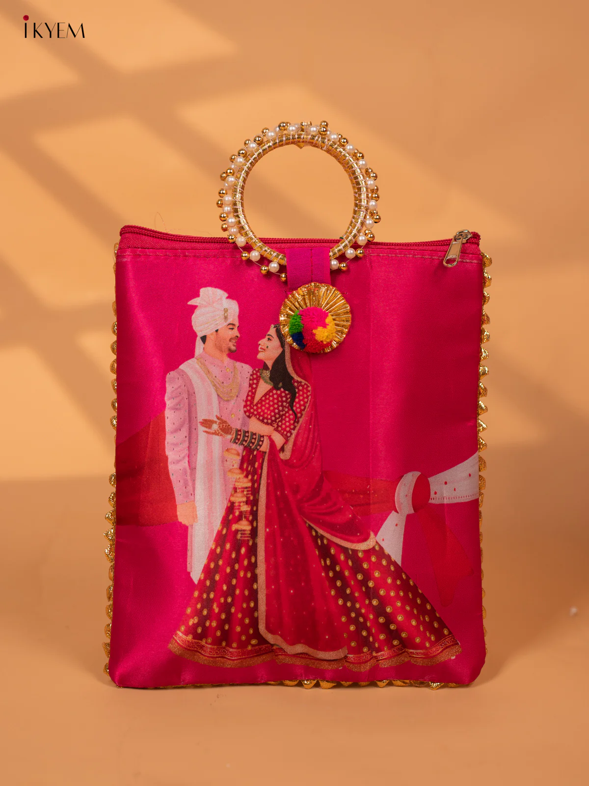 Wedding Couple Digital Printed Bag with Bangle handle - KC29120