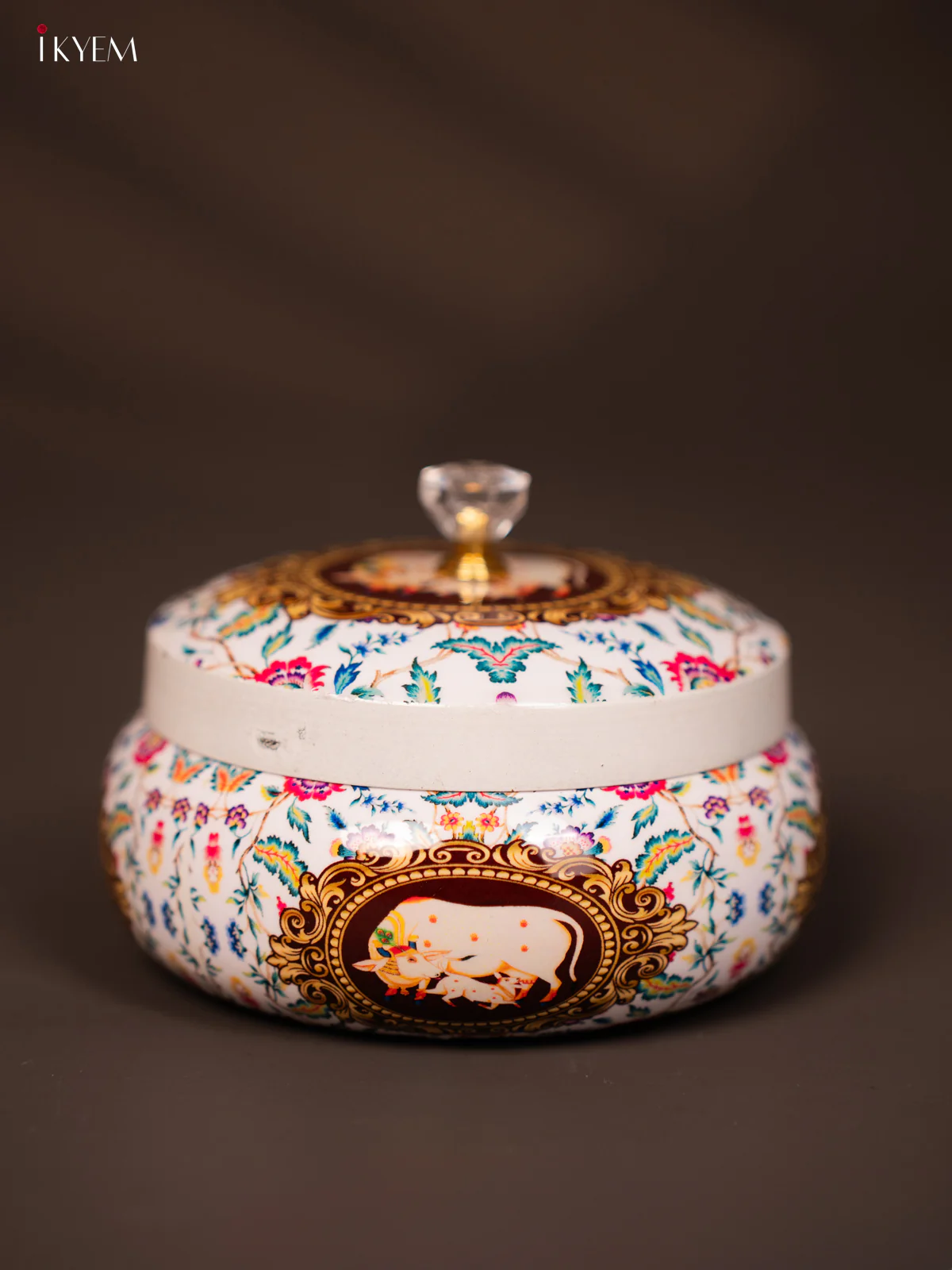Artistic Cow & Calf Printed White Dry Fruits Jar - KG25114 - Image 2
