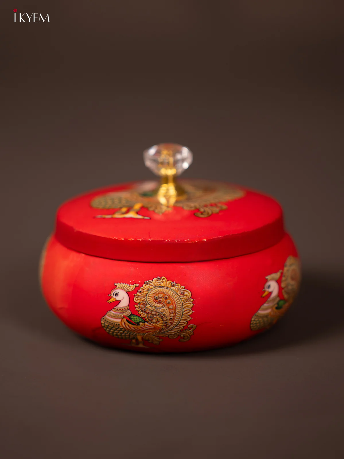 Graceful Digital Annapakshi Printed Metal Dry Fruit Jars - KG24114