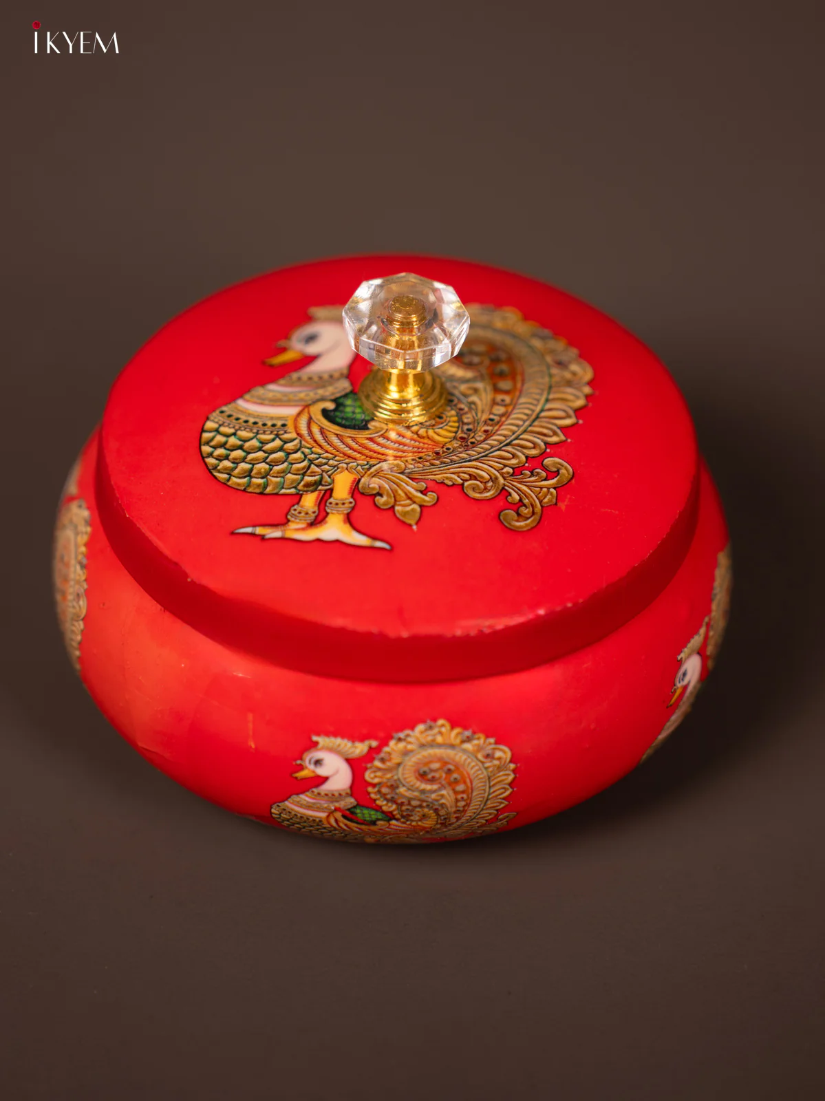 Graceful Digital Annapakshi Printed Metal Dry Fruit Jars - KG24114 - Image 2