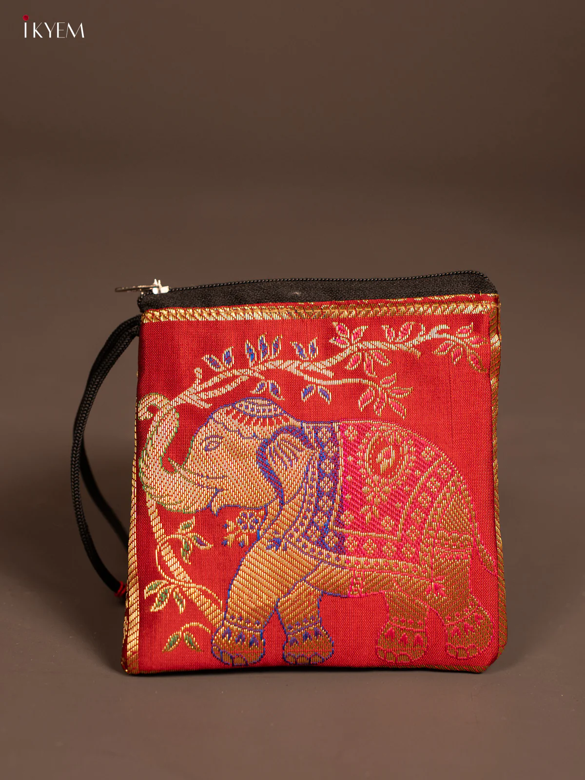 Elephant designed Banarasi Coin Pouch - KF05117