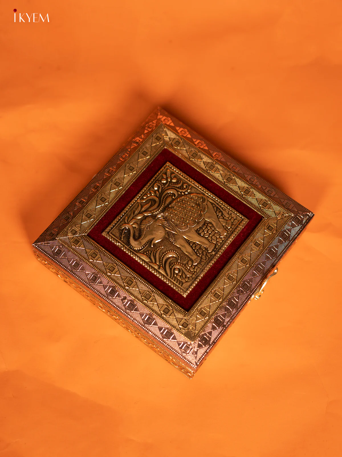 Elephant Printed Oxidized Nuts box - KF06124 - Image 3
