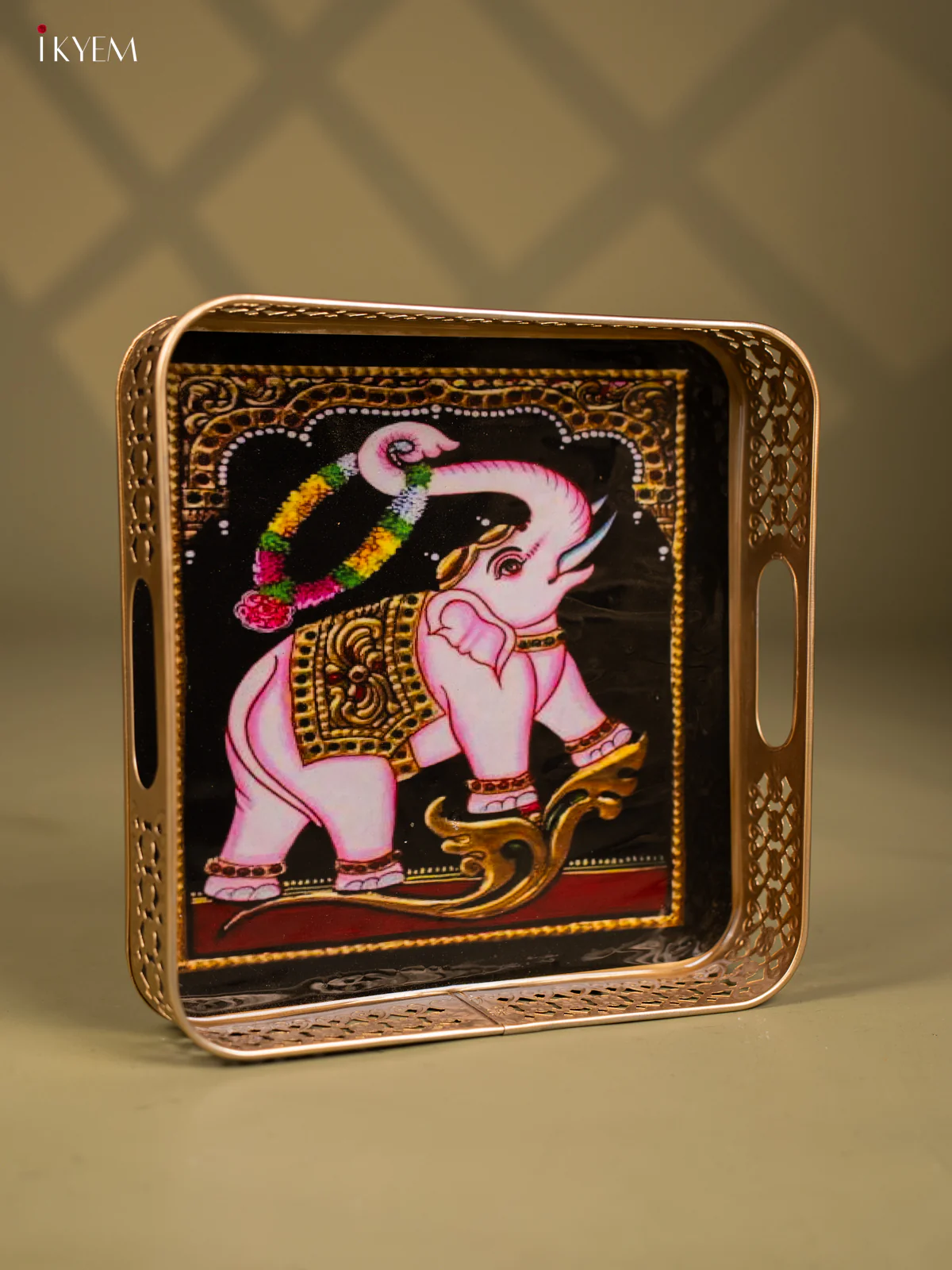 Majestic Elephant Printed Square Metal Tray - KF25129 - Image 2
