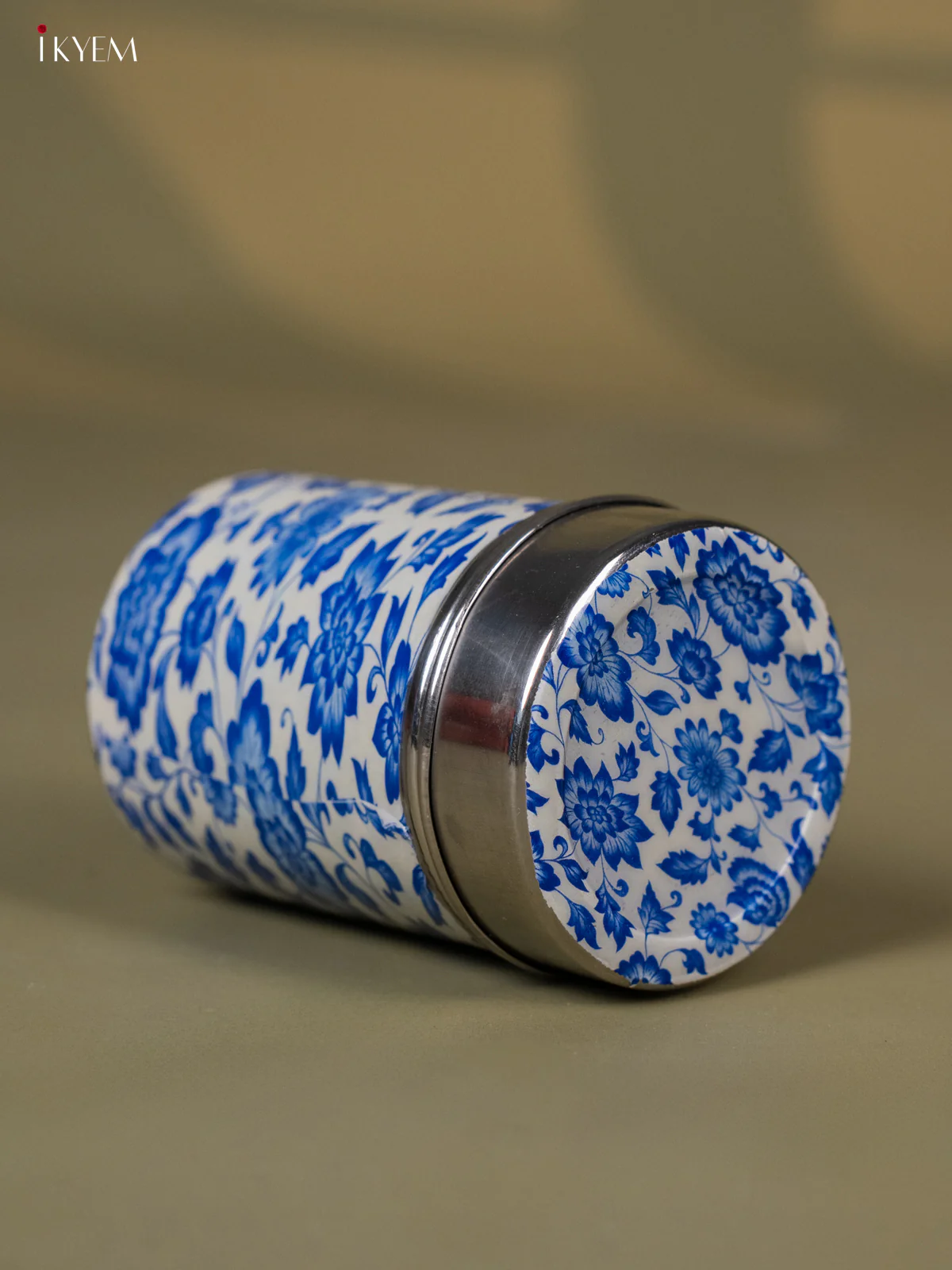 Chic Blue Stainless Steel Box With Floral Print - KH12117 - Image 3