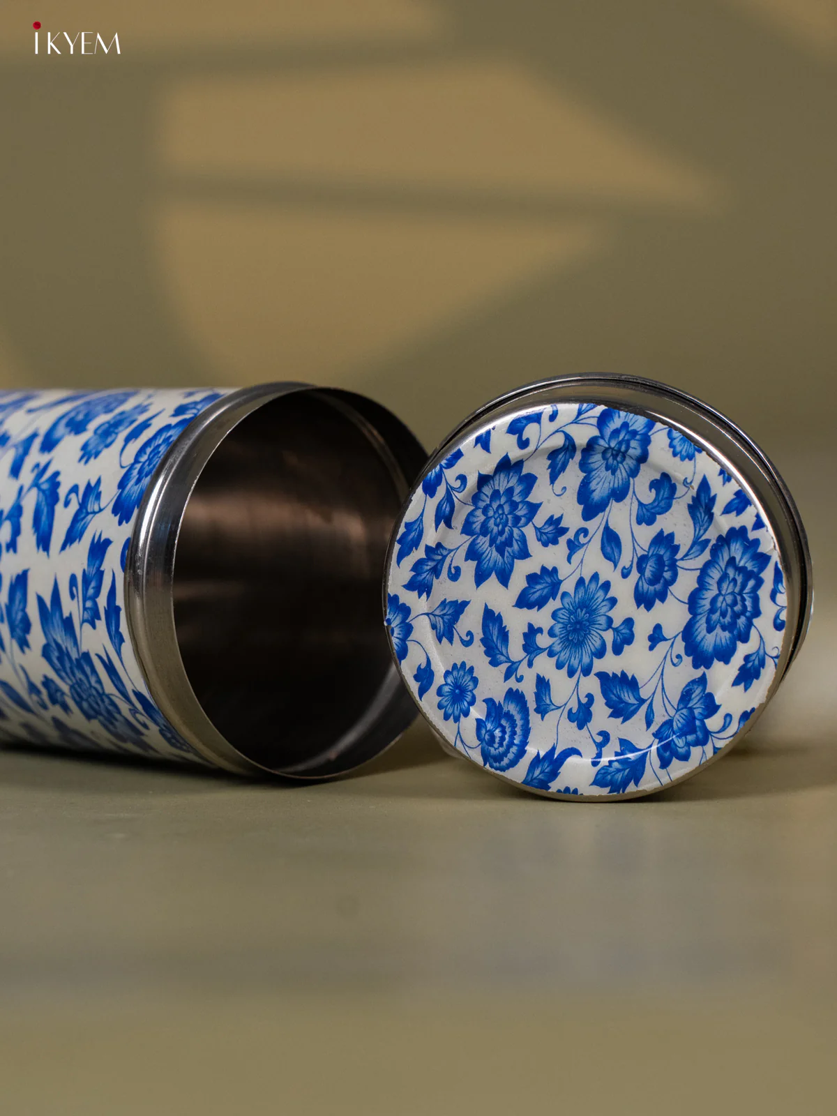 Chic Blue Stainless Steel Box With Floral Print - KH12117 - Image 4