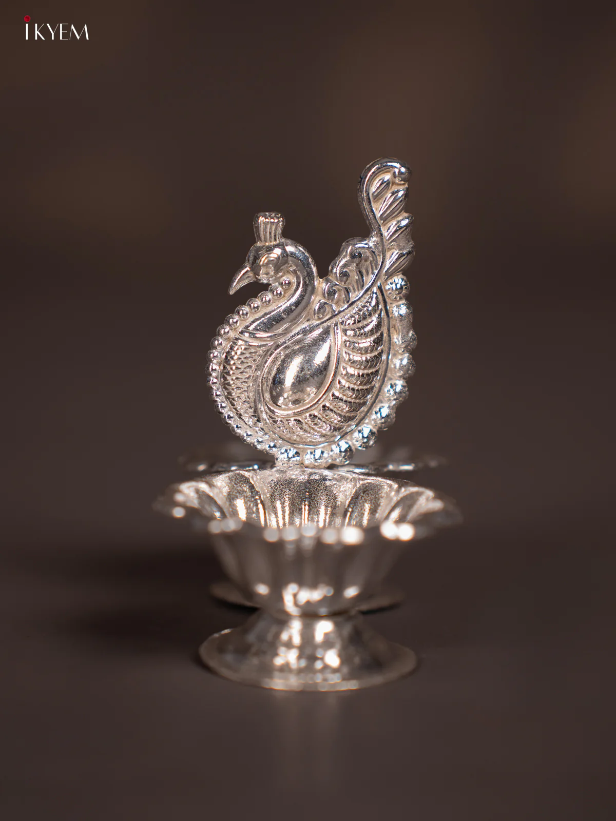 Exquisite German Silver Annapakshi Haldi Kumkum Holder - KI09187 - Image 2