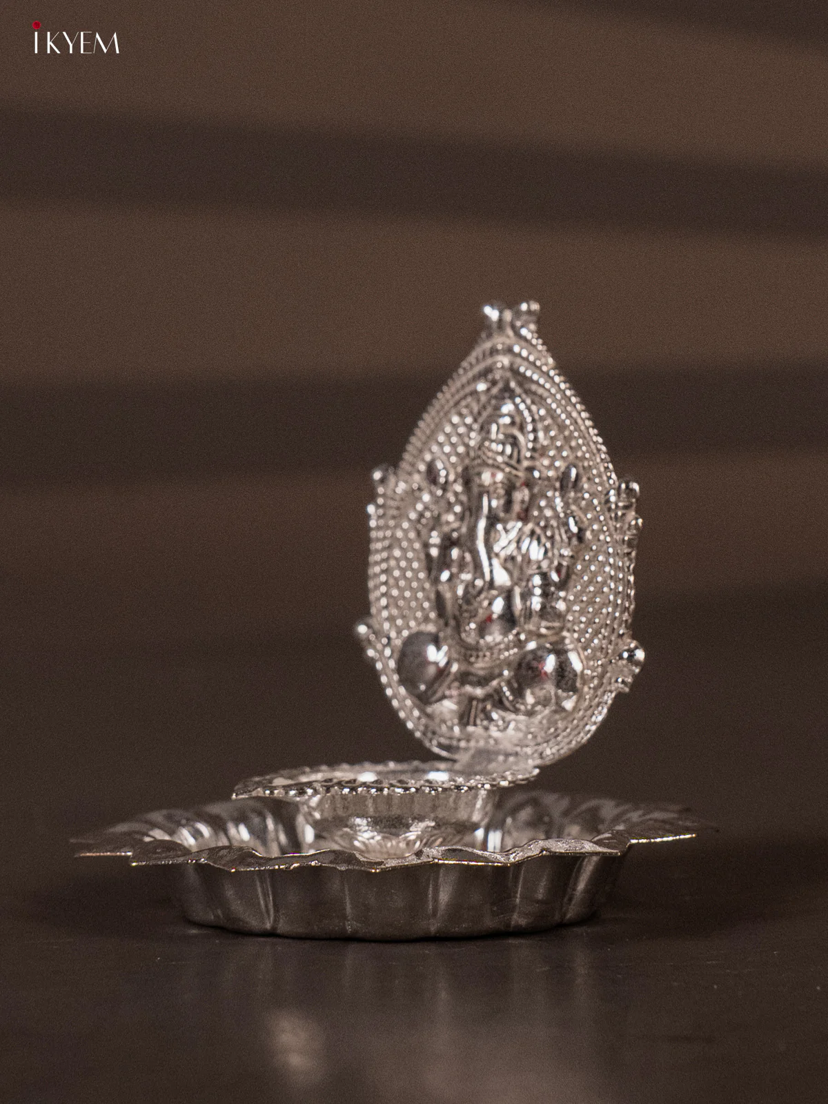 Exquisite German Silver Ganesha Diya - KH06116 - Image 3