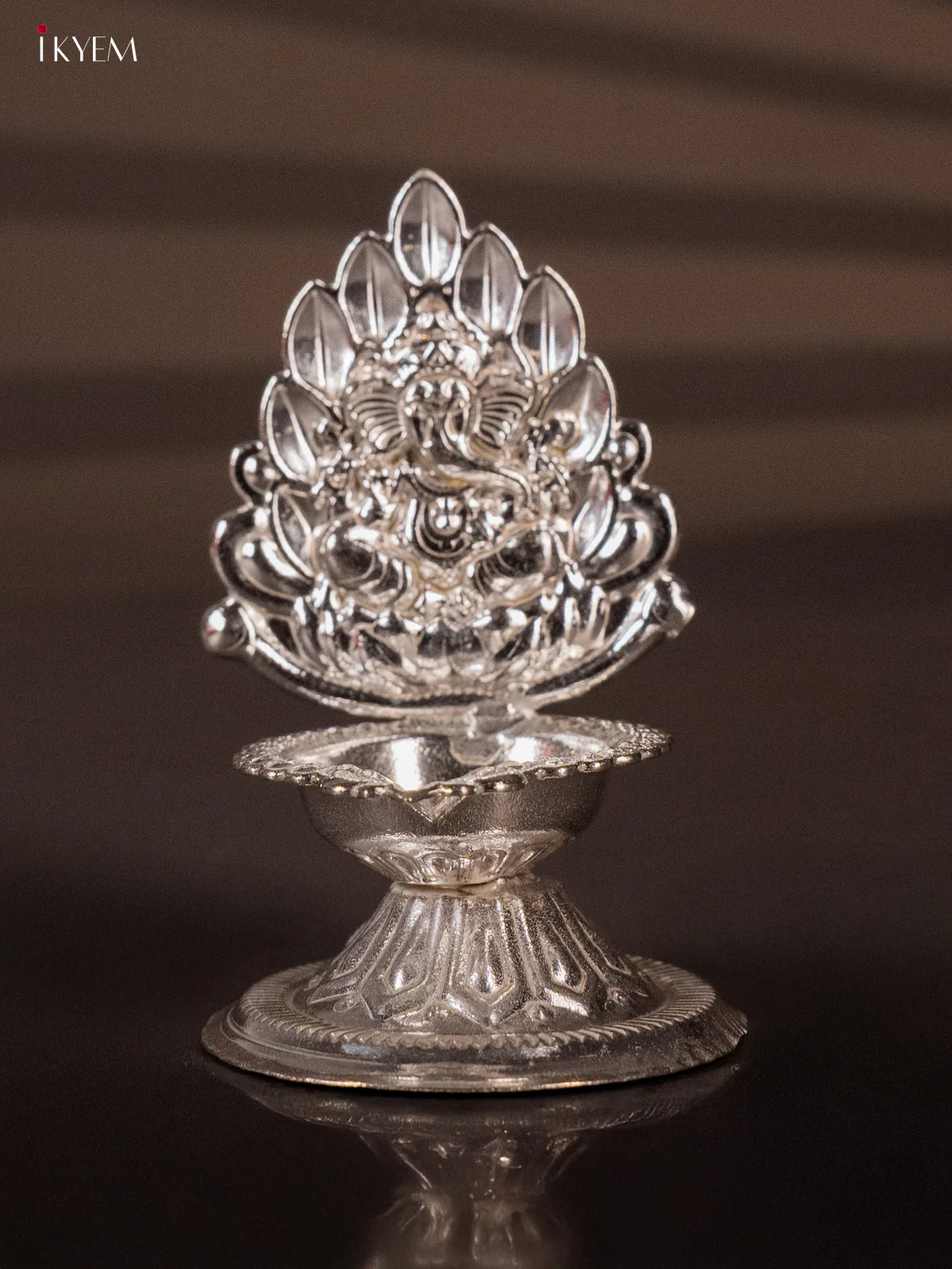 Divine German Silver Ganesha Oil Lamp - KH06126 - Image 3