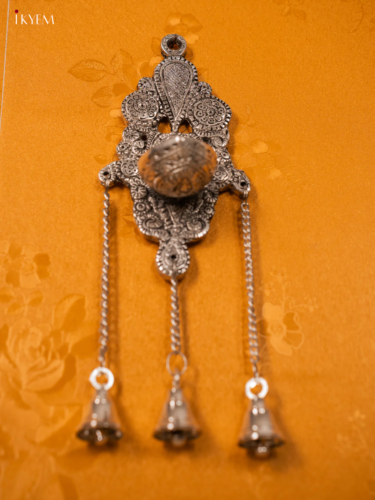 Magnificent German Silver Hanging Diya with bell - KH06119 - Image 2