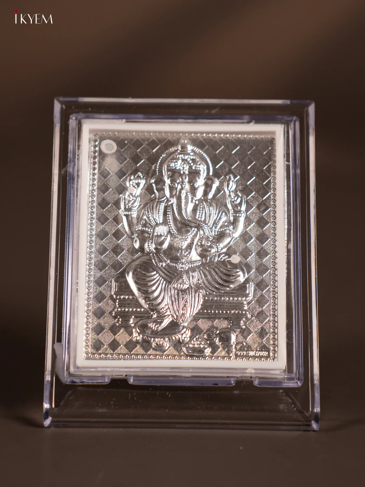 4-Inch German Silver Lord Ganesha Photo frame - KF11198
