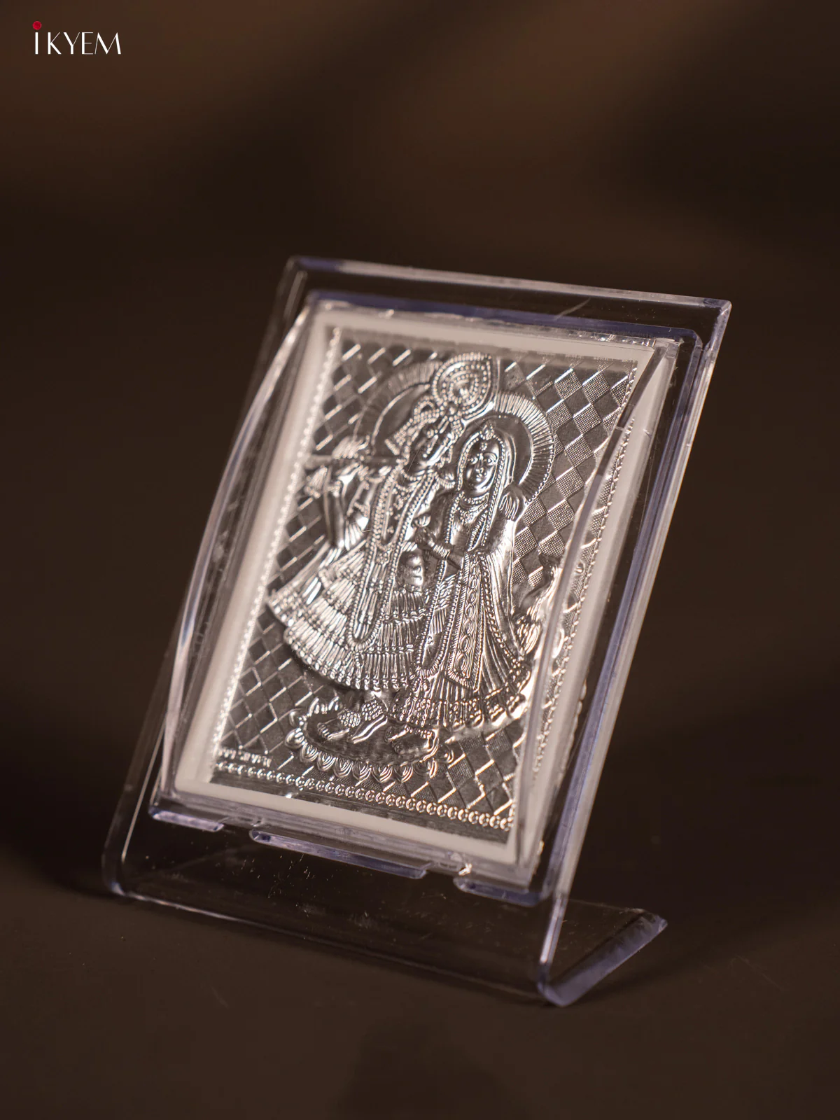 Radha Krishna Photo frame In German Silver - KF11197 - Image 2