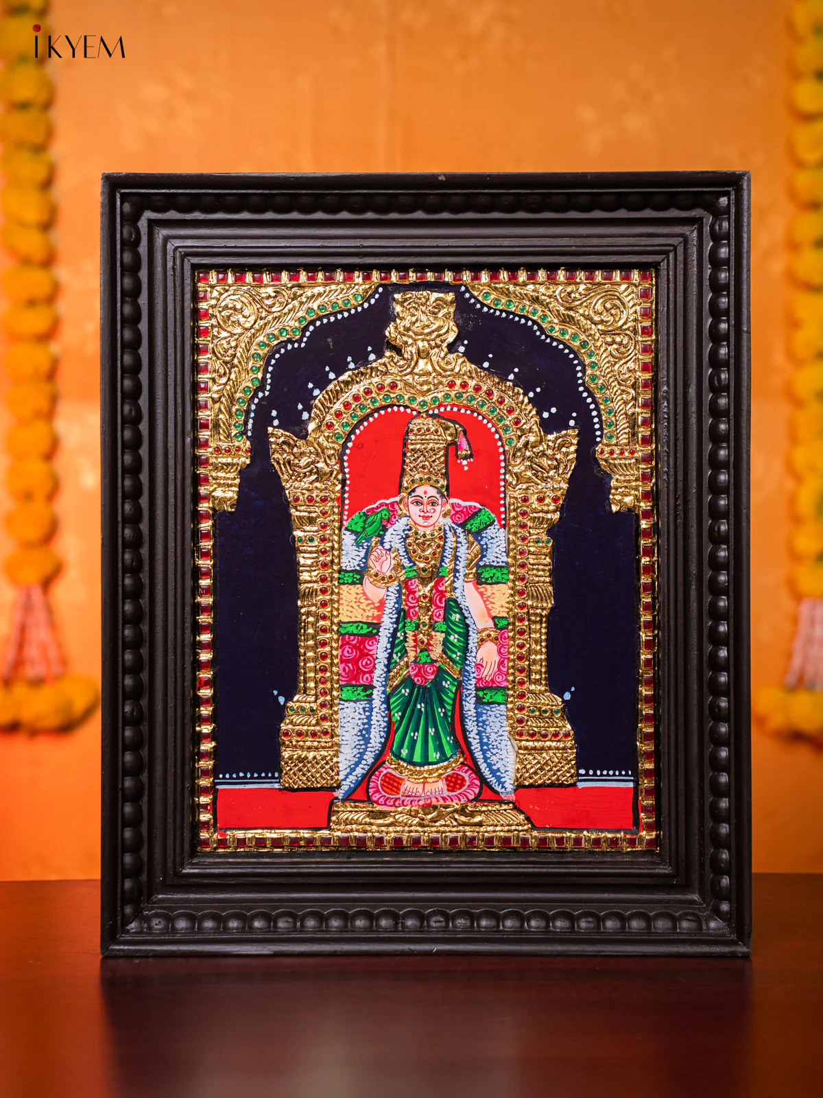Graceful Goddess Andaal Tanjore painting (18*15 Inches) - KJ03234