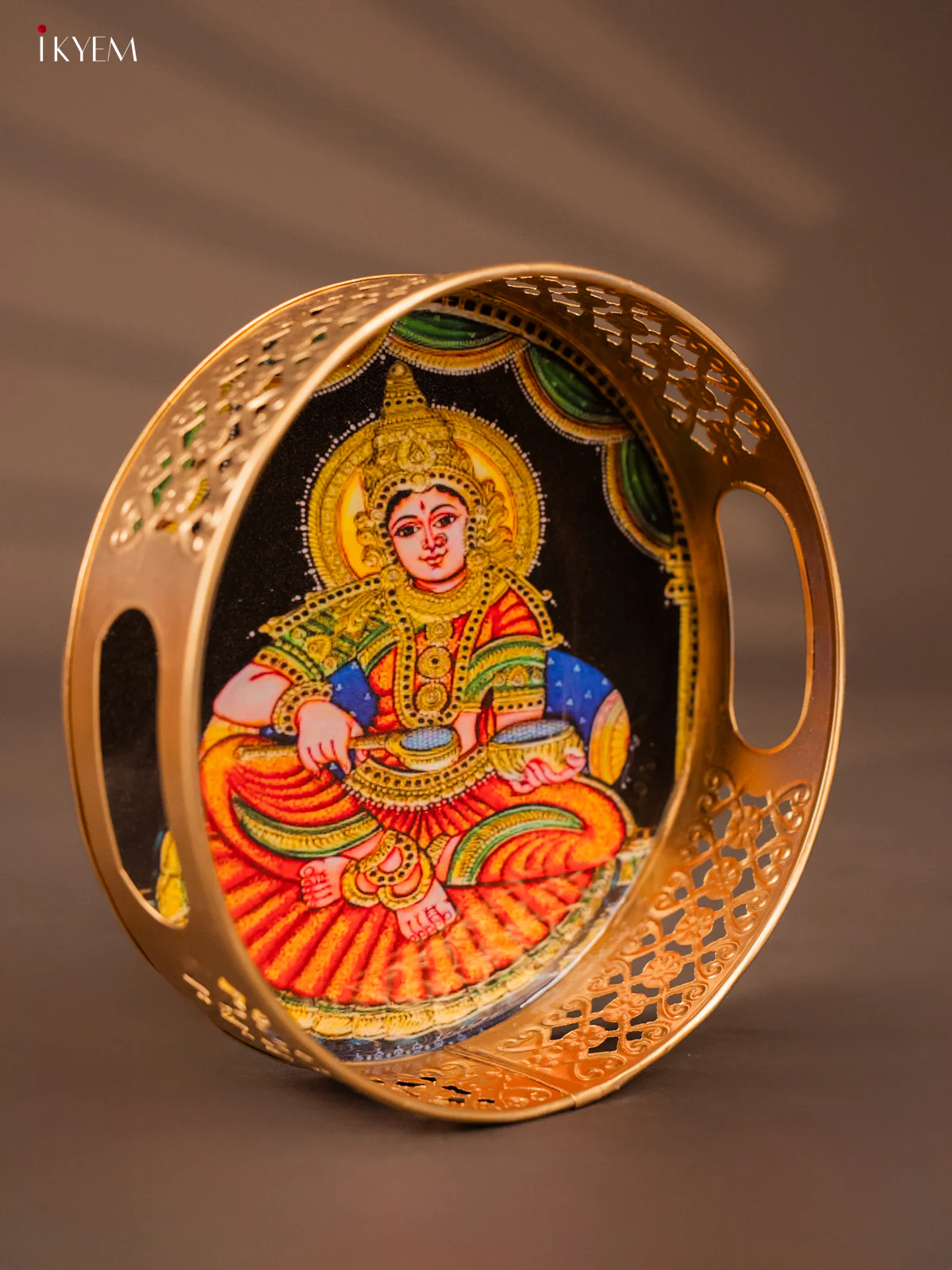 Regal Goddess Annapoorani Printed Metal Tray - KH05128 - Image 2