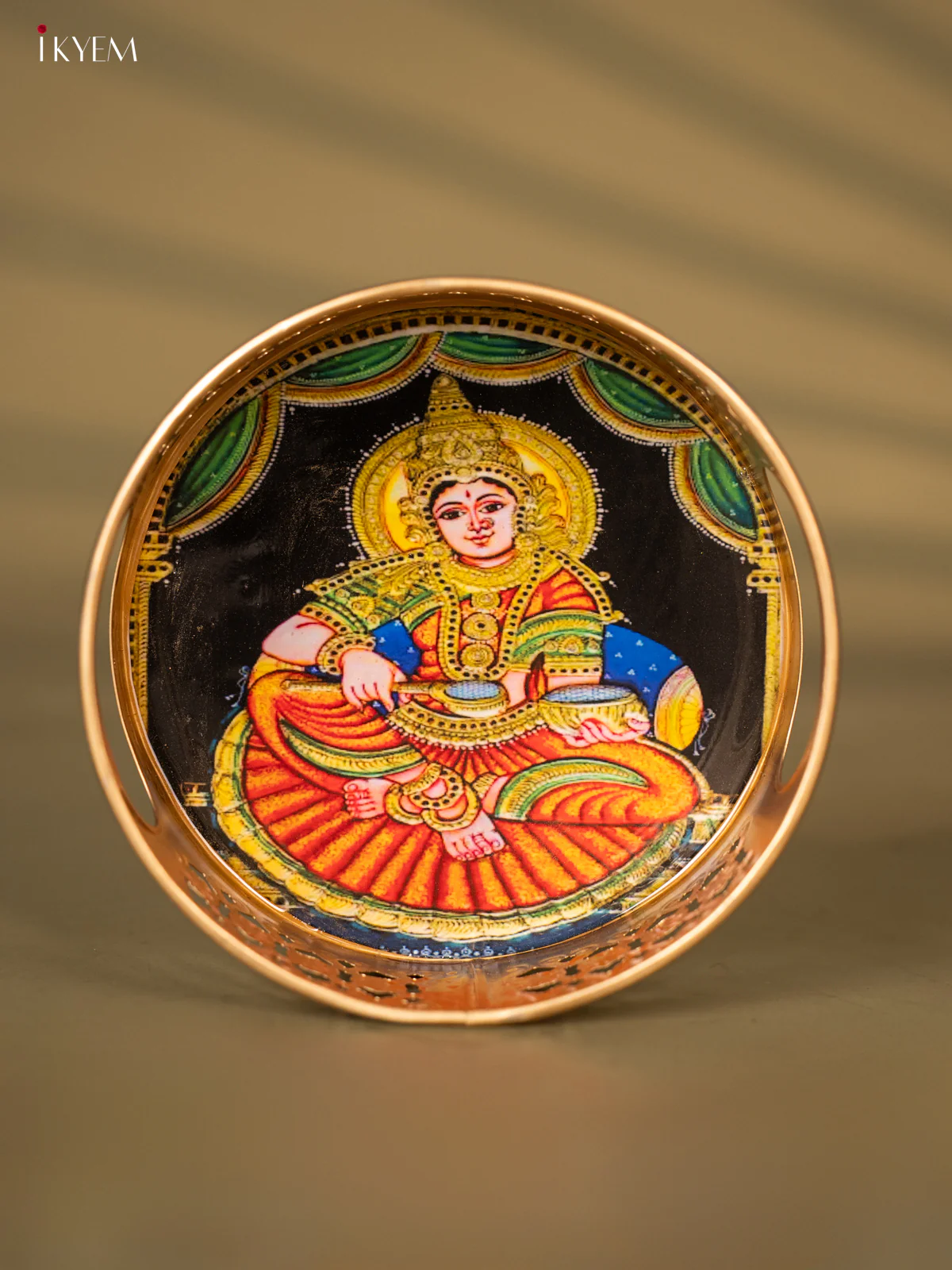 Divine Goddess Annapoorani Printed Metal Tray - KH05166
