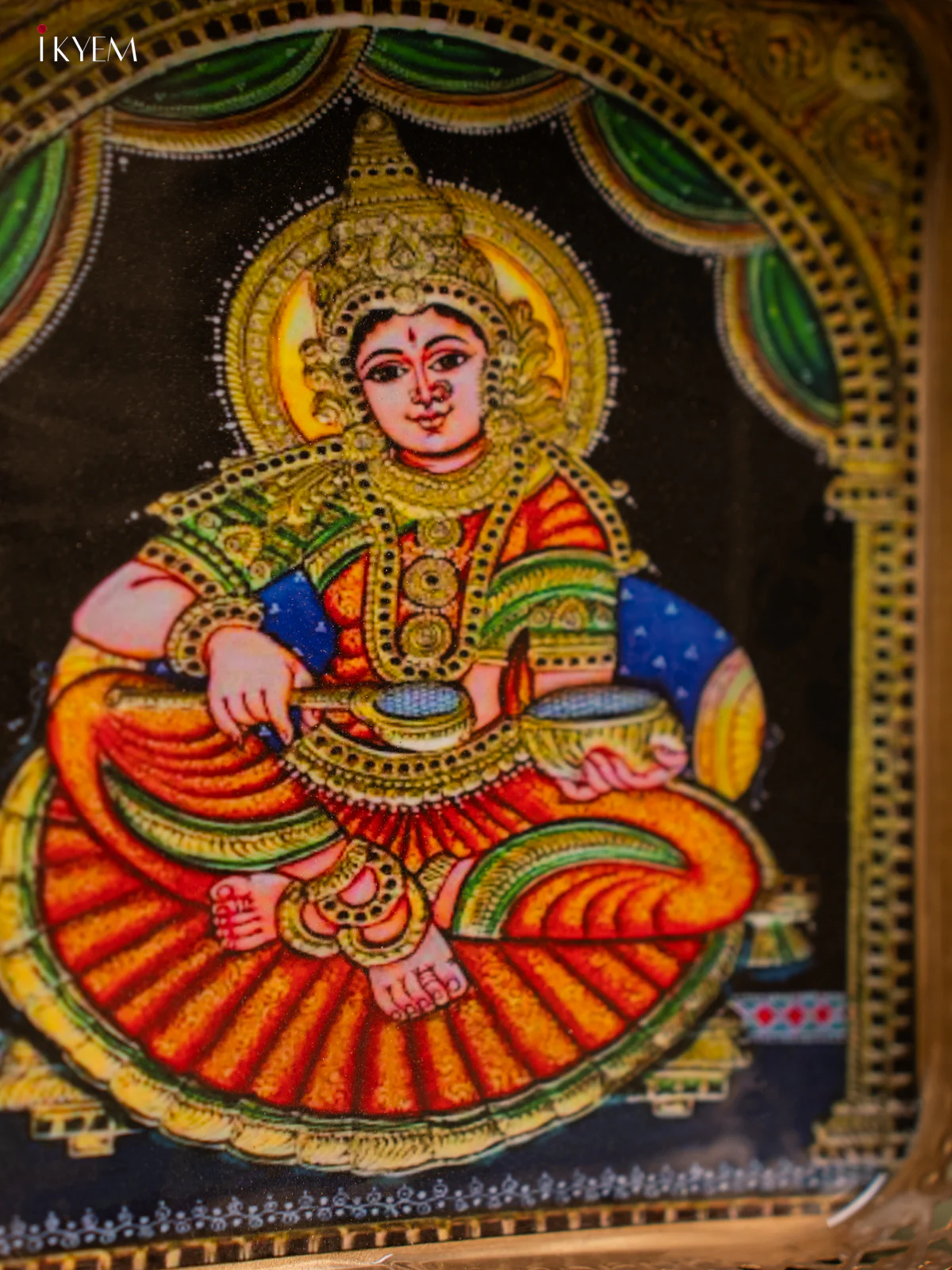 Goddess Annapoorani Printed Square Shaped Metal Tray - 8 Inch -KF24211 - Image 3