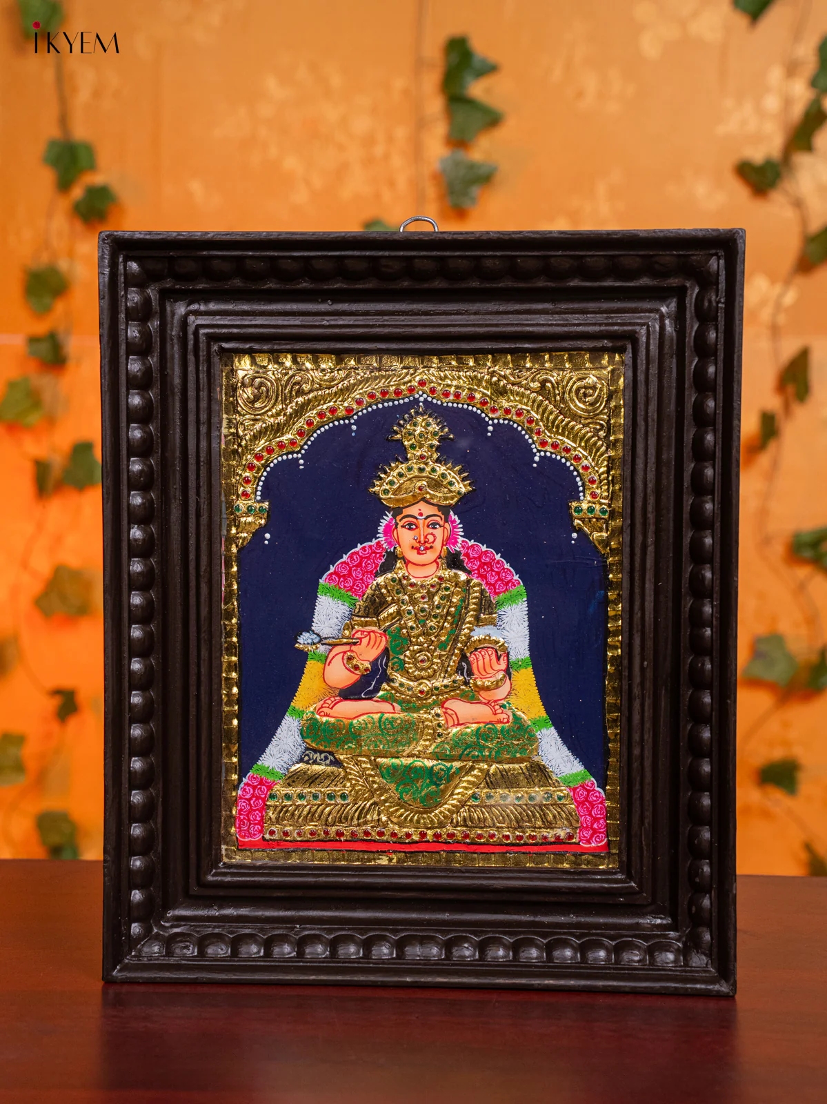 Goddess Annapoorani Thanjavur Painting - (13x11) Inch - KH26154