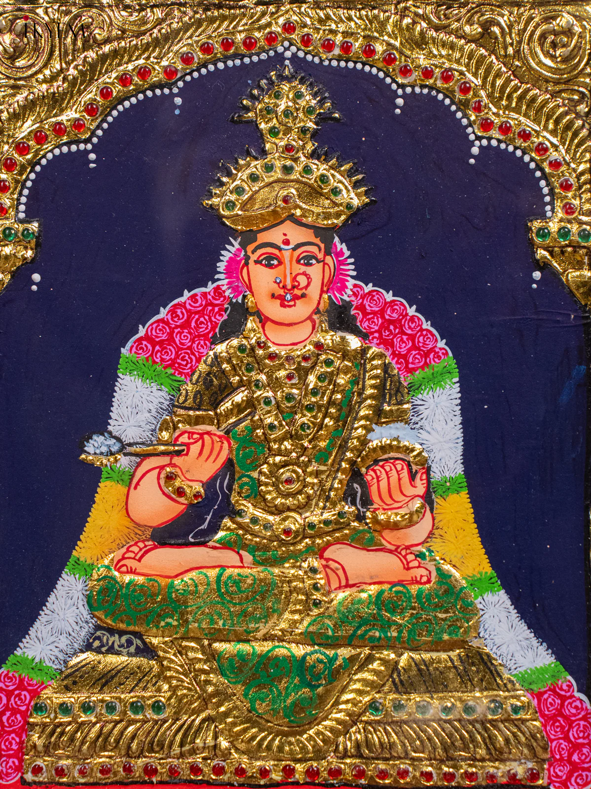 Goddess Annapoorani Thanjavur Painting - (13x11) Inch - KH26154 - Image 3