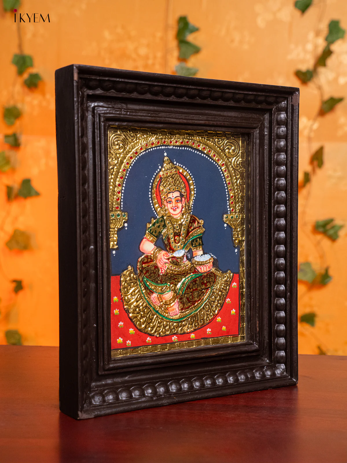 Goddess Annapoorani Tanjore Painting - (13x11) Inch - KH26156 - Image 2