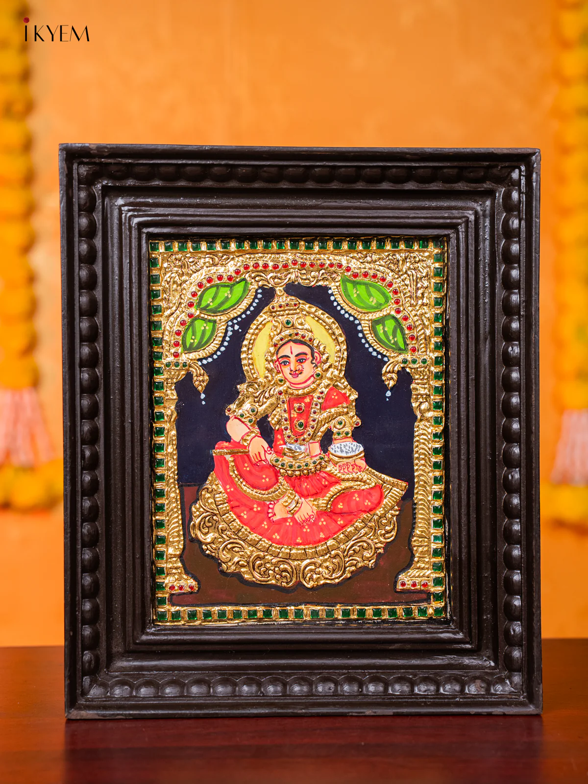 Stunning Goddess Annapoorani Tanjore painting (13*11 inches) - KJ03166
